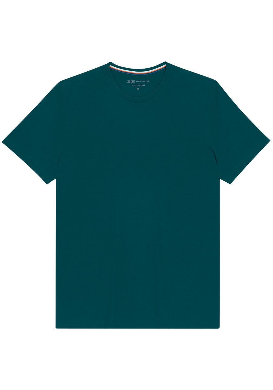 Camiseta Masculina em Algodão Pima Clássica, VERDE LUNDU, large.