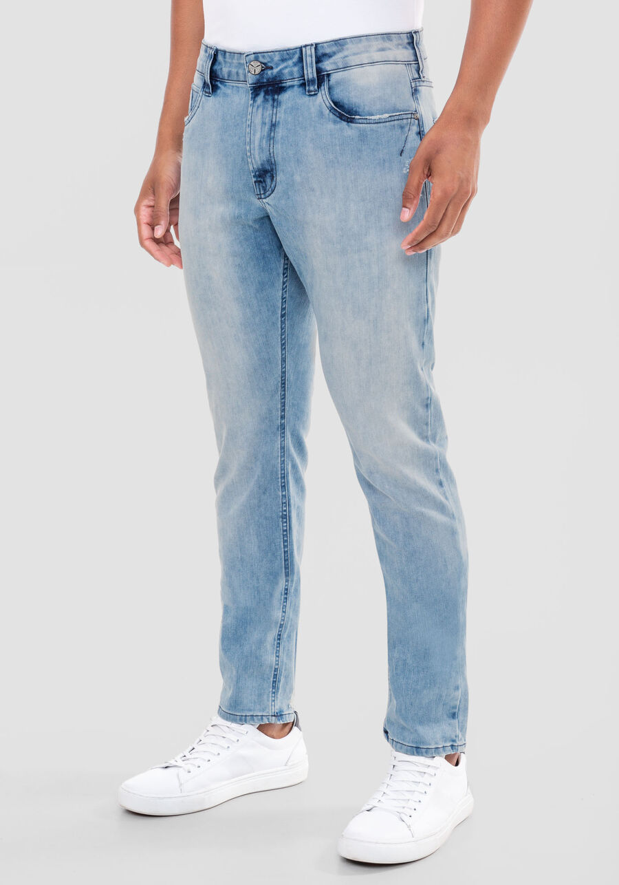 Calça Jeans Masculina Slim com Detalhe Bolso, JEANS, large.