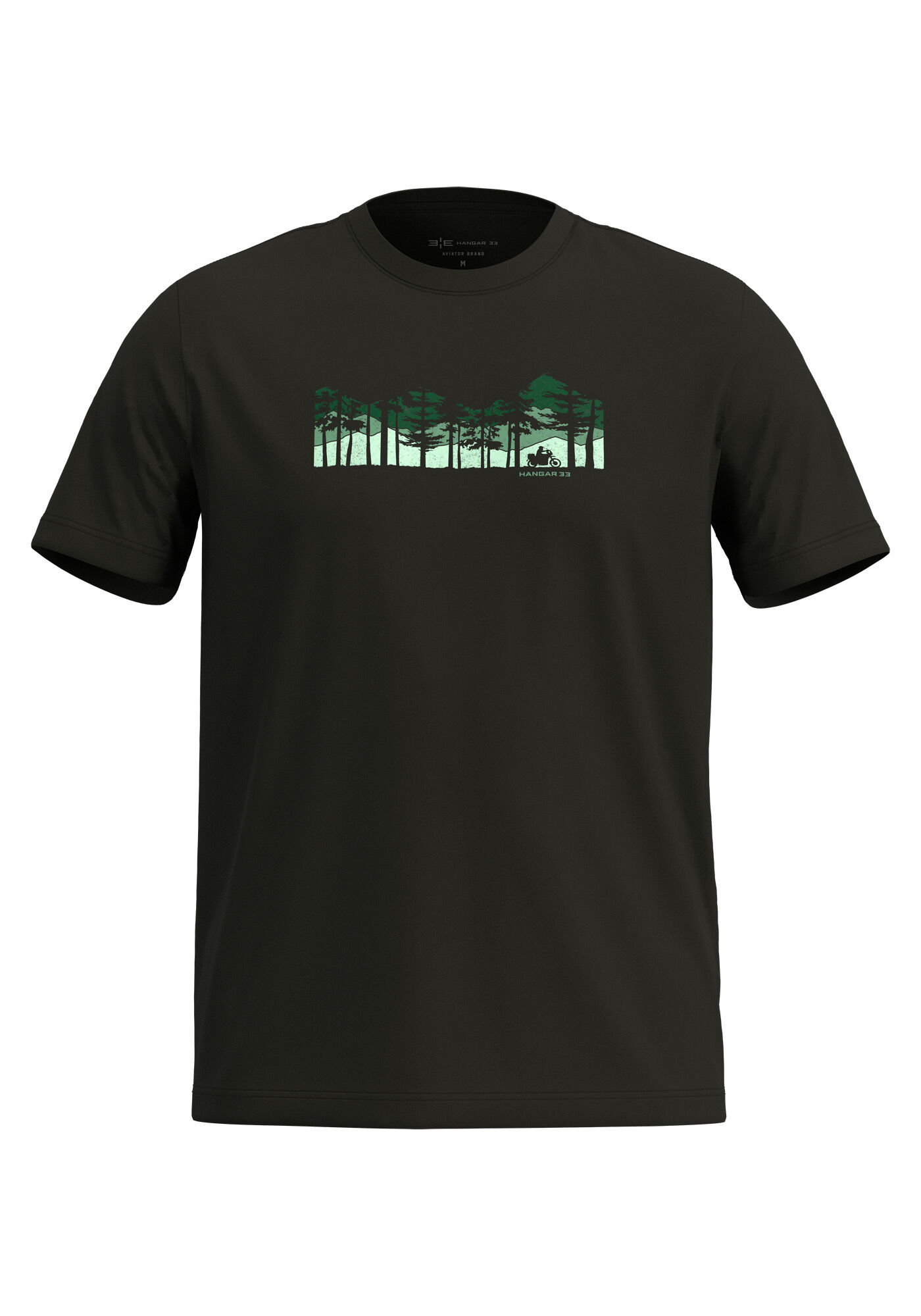 Camiseta Em Meia Malha De Algod&atilde;o Com Manga Curta E Estampa, PRETO, large.