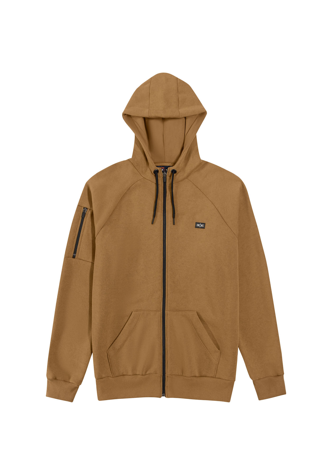 Jaqueta Masculina em Moletom 3 Cabos com Capuz, MARROM TILE, large.