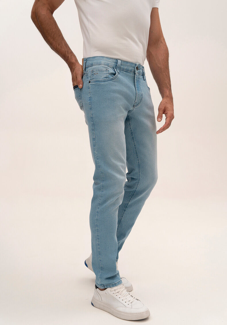 Cal&ccedil;a Jeans Masculina Slim Estonada com Elastano, JEANS, large.