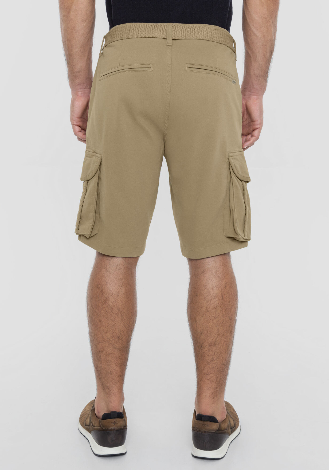 Bermuda Sarja Reta Cargo com Cinto, CAQUI RAIZ, large.