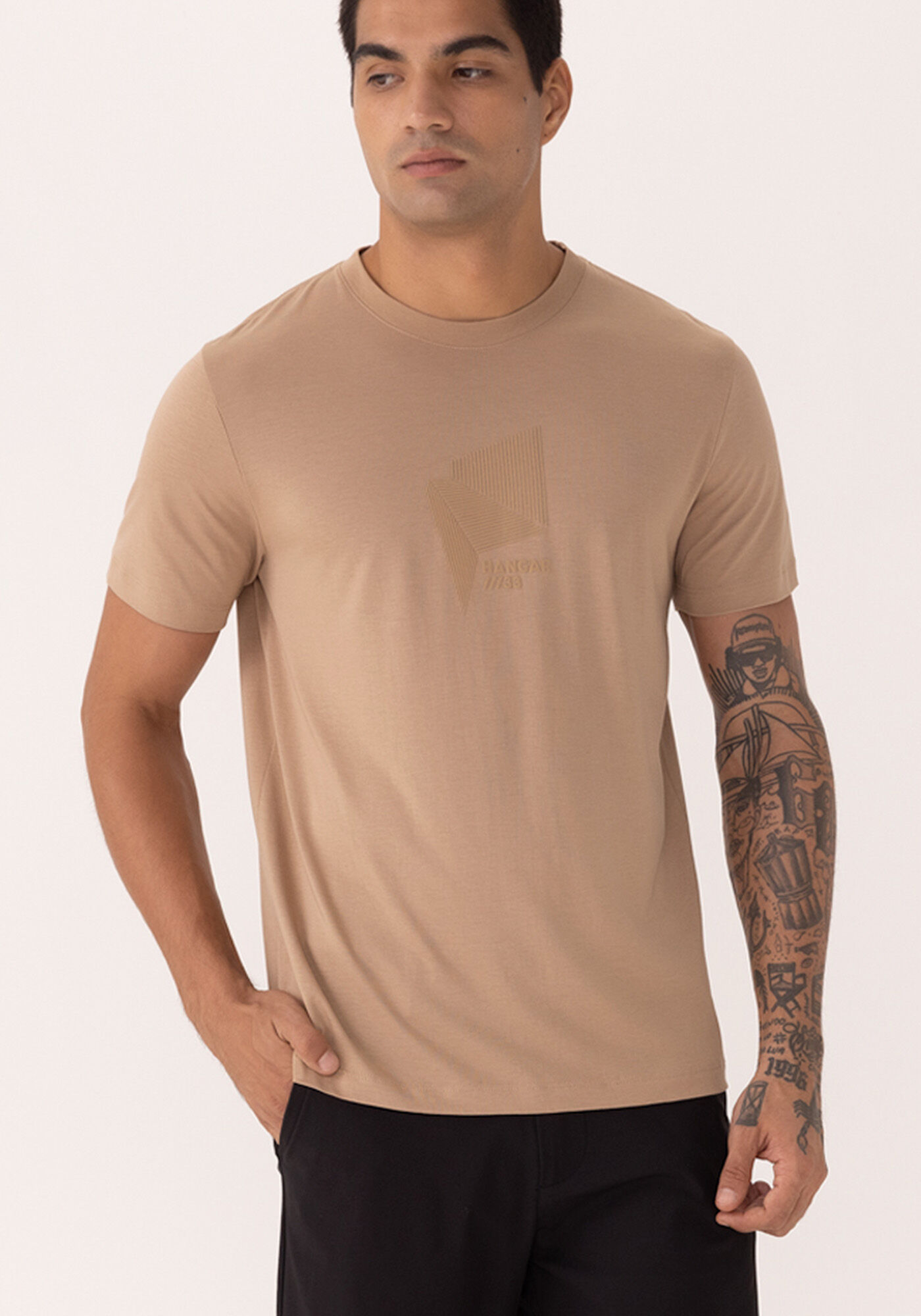 Camiseta Com Estampa Localizada Em Malha Liocel, BEGE BOSQUE, large.