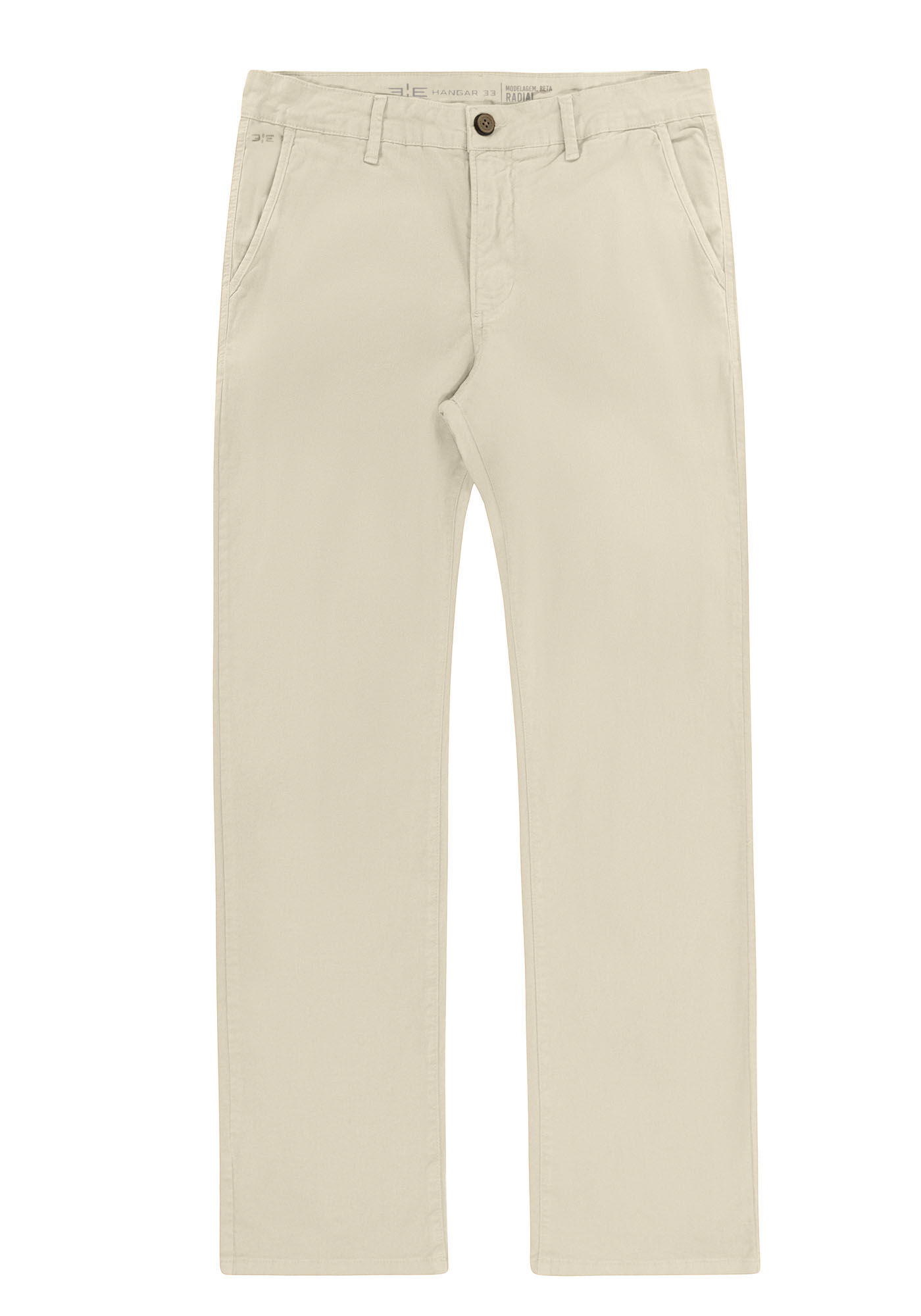 Cal&ccedil;a Reta Radial Em Sarja De Alfaiataria Com Elastano, BEGE AREIA, large.