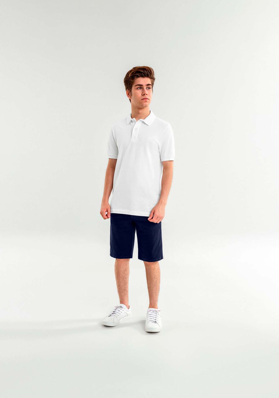 Camisa Polo Clássicos Malha Piquet Juvenil, BRANCO. Camisa Polo Clássicos Malha Piquet Juvenil, BRANCO, large.
