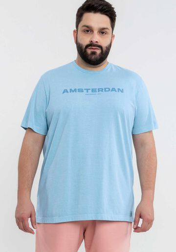 Camiseta Masculina Estonada com Estampa Big & Tall, AZUL BRIGHT, large.