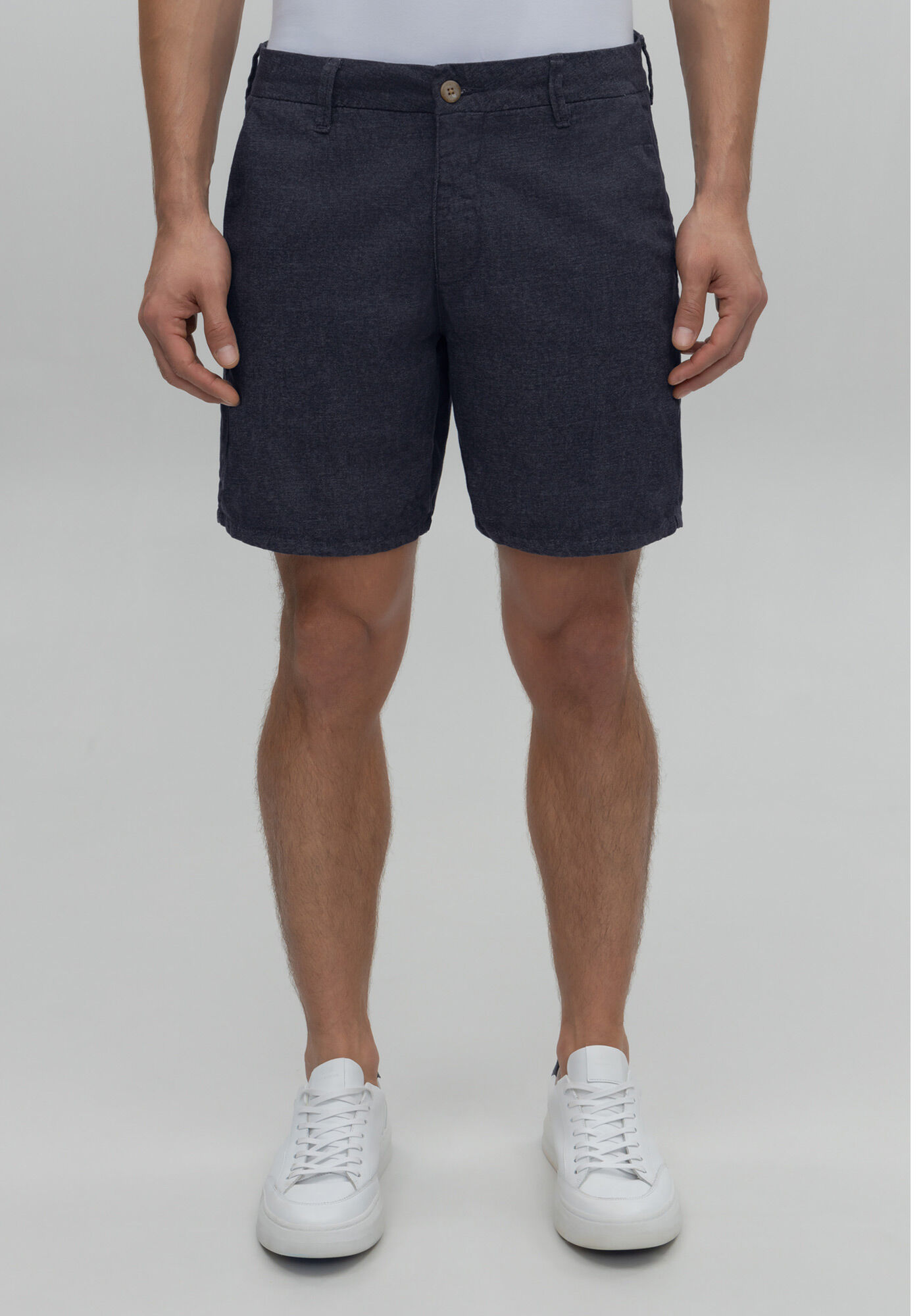 shorts reto em sarja masculino com elastano, MARINHO IMPERIO, large.