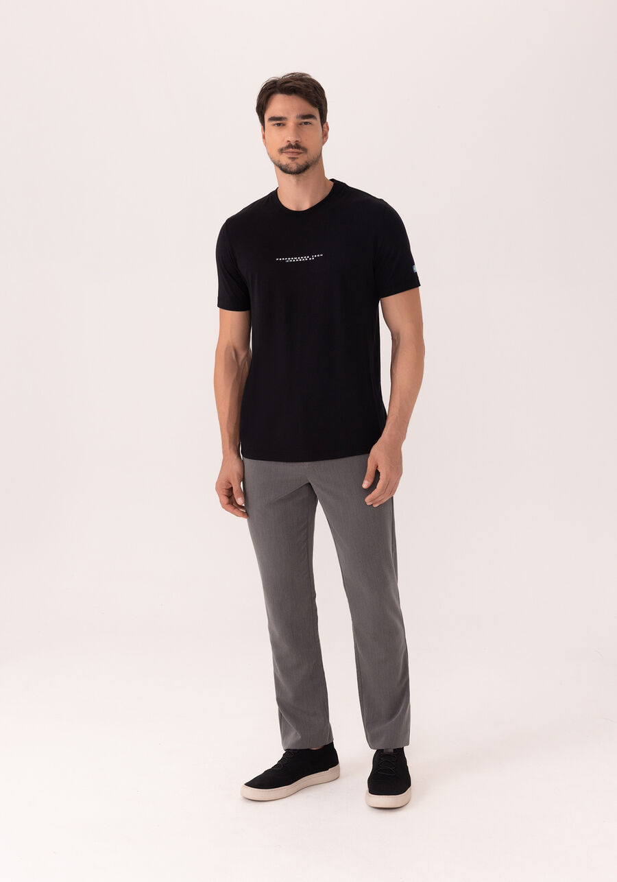 Camiseta De Mangas Curtas Em Malha Liocel, PRETO. Camiseta De Mangas Curtas Em Malha Liocel, PRETO, large.