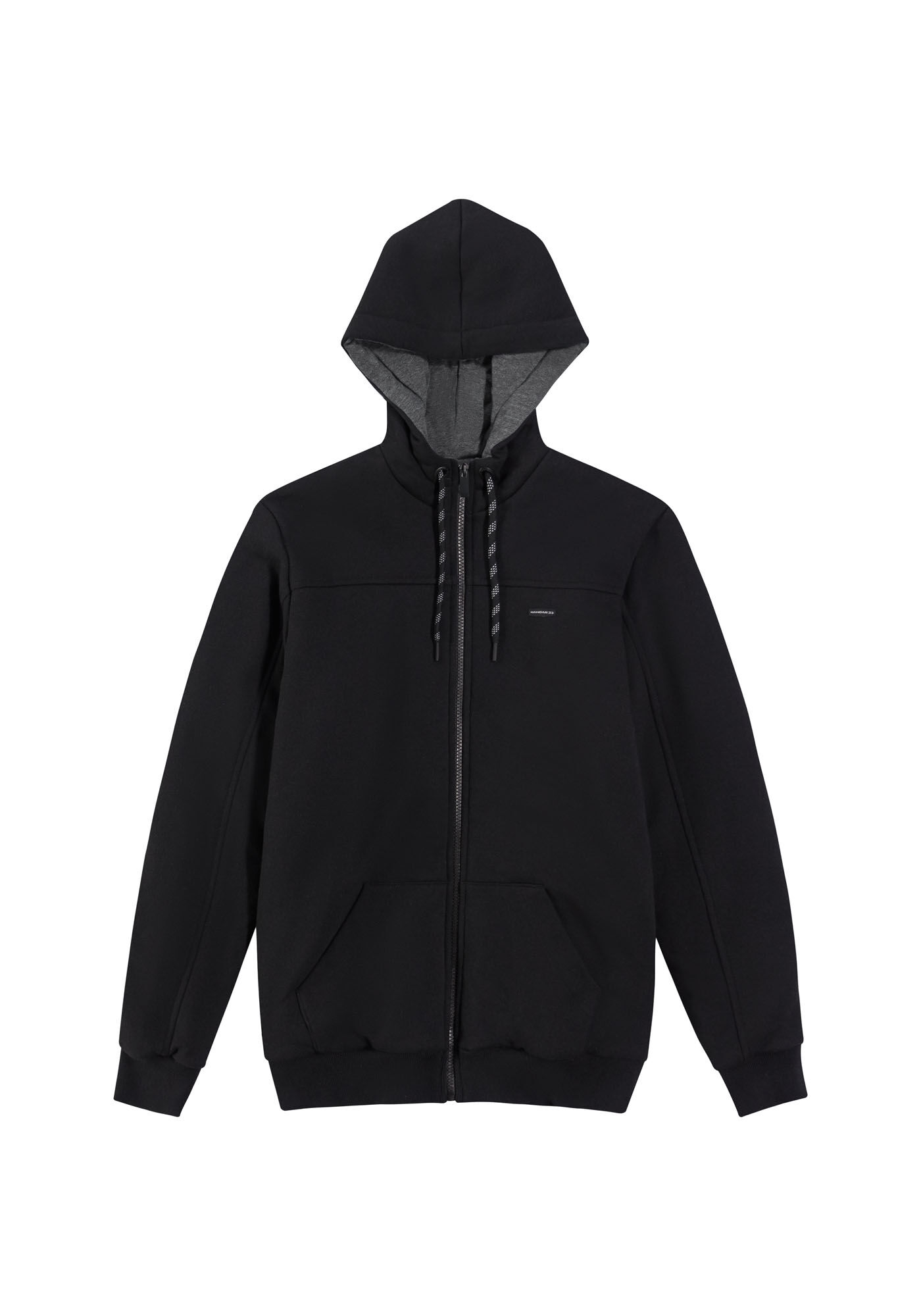 Jaqueta Juvenil em Moletom com Manta T&eacute;rmica, PRETO REATIVO, large.