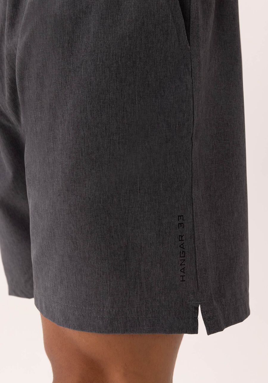 Shorts Com Bolsos E Cós Elástico Em Tecido Plano, PRETO REATIVO. Shorts Com Bolsos E Cós Elástico Em Tecido Plano, PRETO REATIVO, large.