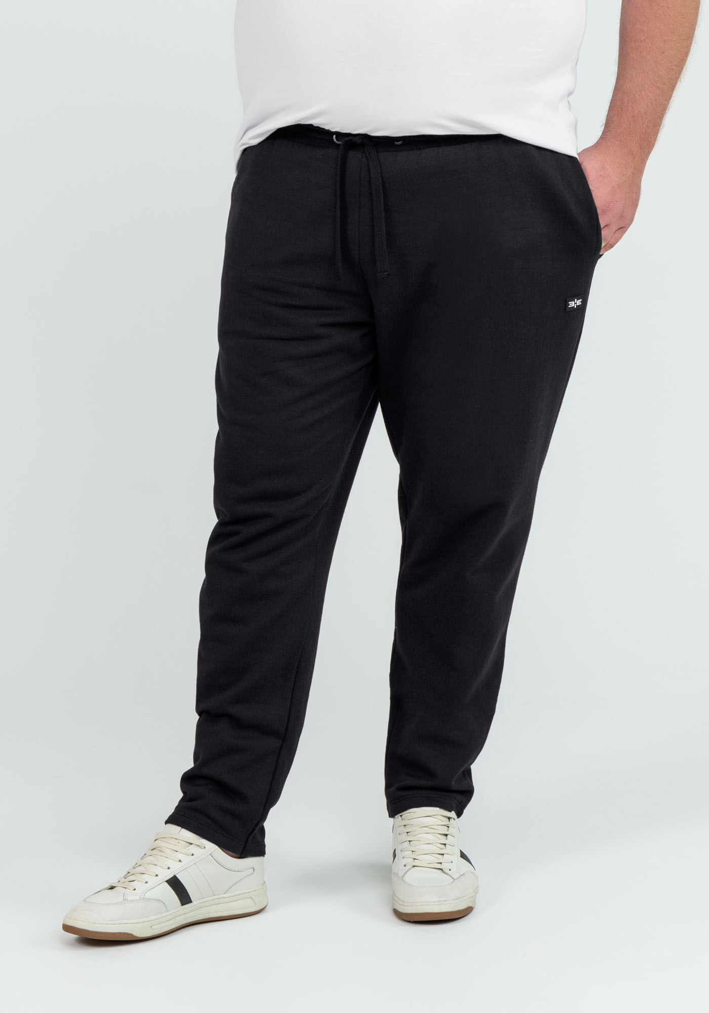 Cal&ccedil;a em Moletom com Bolsos Big & Tall, PRETO REATIVO, large.