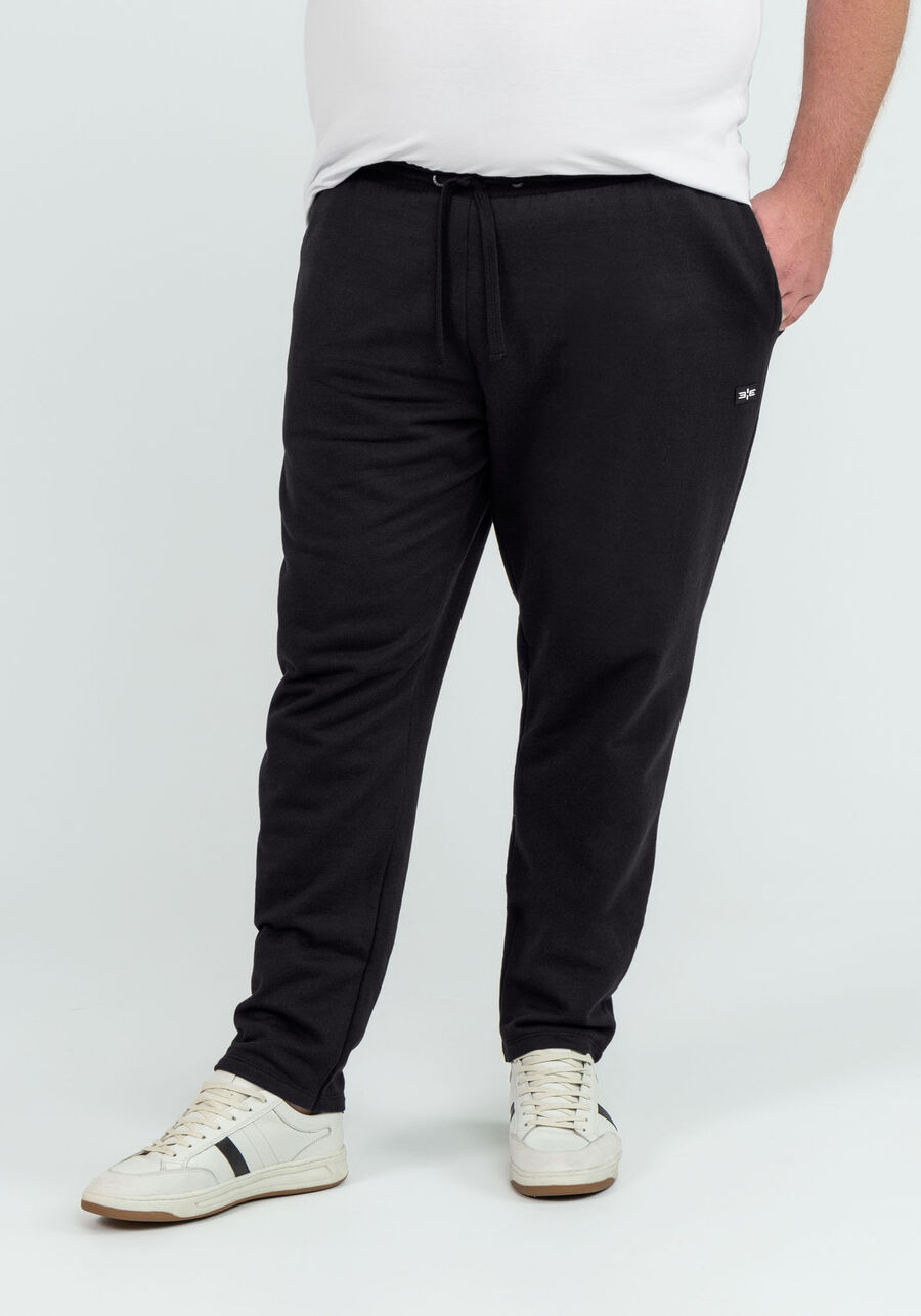 Calça em Moletom com Bolsos Big & Tall, PRETO REATIVO, large.