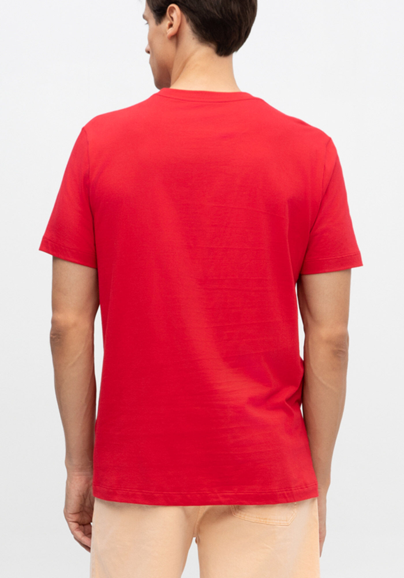 Camiseta B&aacute;sica De Mangas Curtas Colors, VERMELHO NATTY, large.