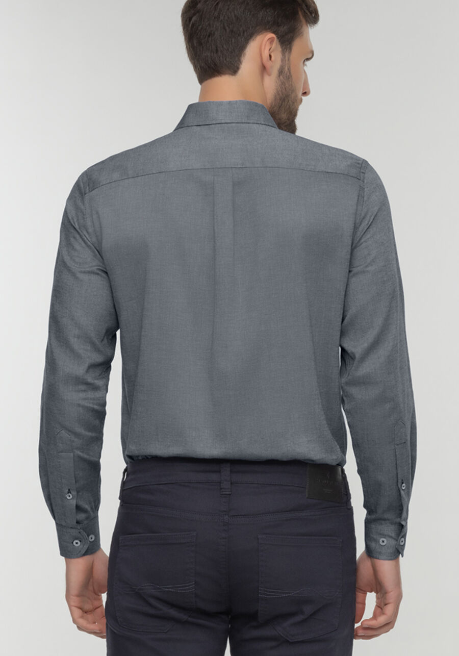Camisa Comfort De Mangas Longas Com Bolso Em Oxford, MARINHO ACTION. Camisa Comfort De Mangas Longas Com Bolso Em Oxford, MARINHO ACTION, large.