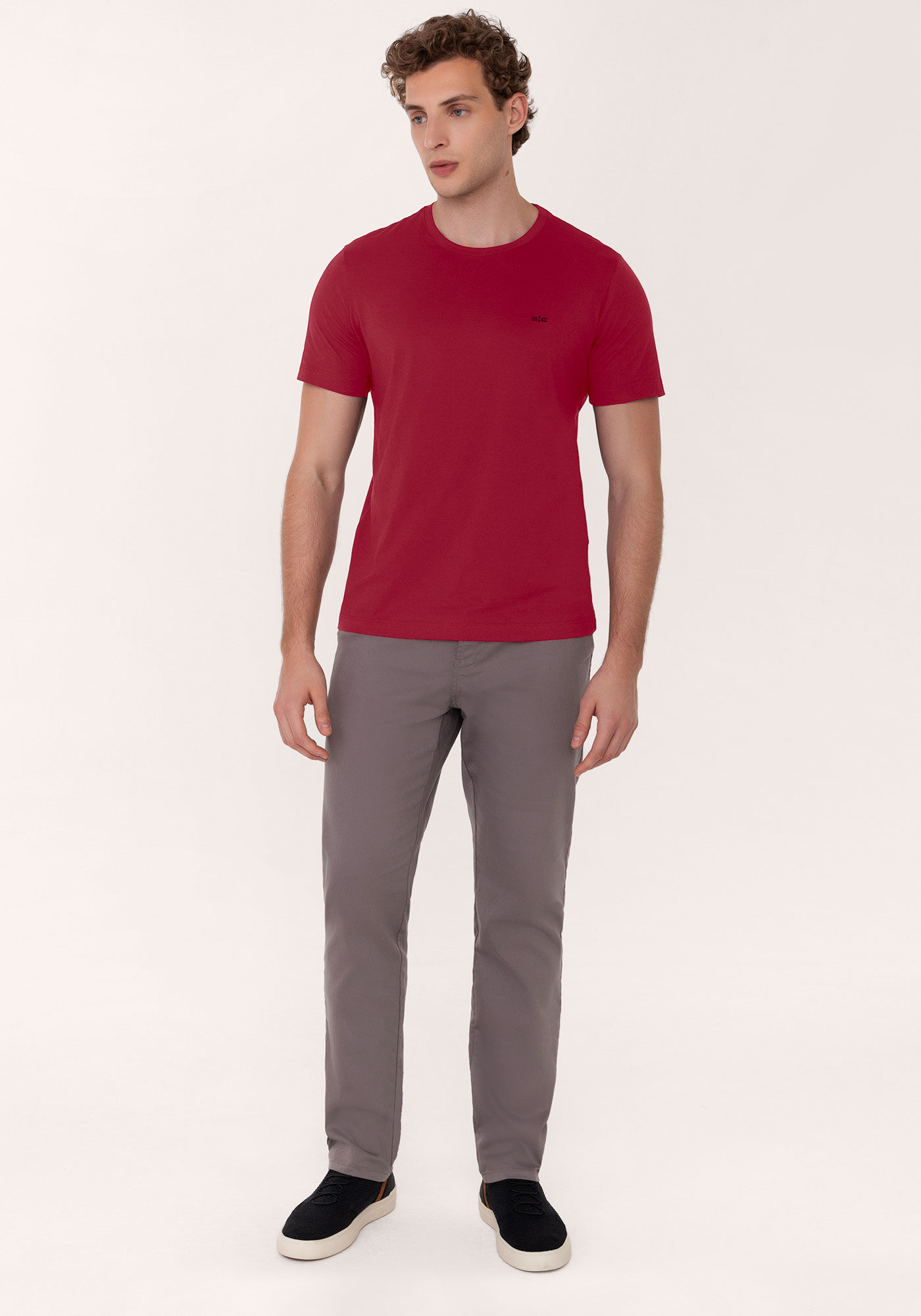 Camiseta De Mangas Curtas Em Meia Malha Respons&aacute;vel, VERMELHO NATTY, large.