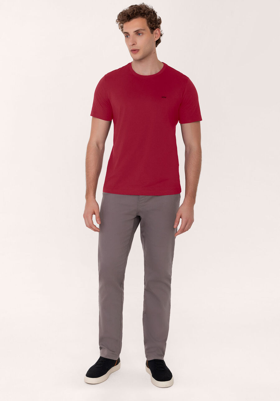 Camiseta De Mangas Curtas Em Meia Malha Responsável, VERMELHO NATTY. Camiseta De Mangas Curtas Em Meia Malha Responsável, VERMELHO NATTY, large.