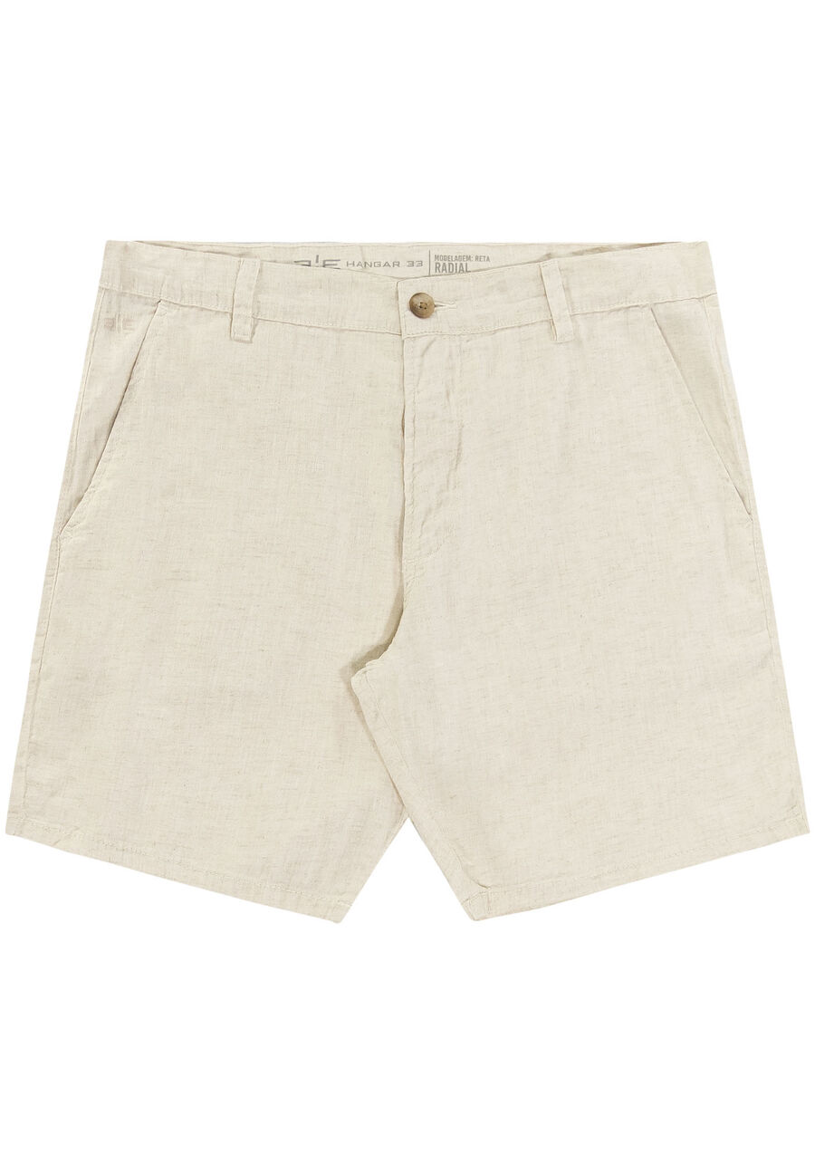 Shorts Masculino Reto em Tecido Linho, NATURAL. Shorts Masculino Reto em Tecido Linho, NATURAL, large.