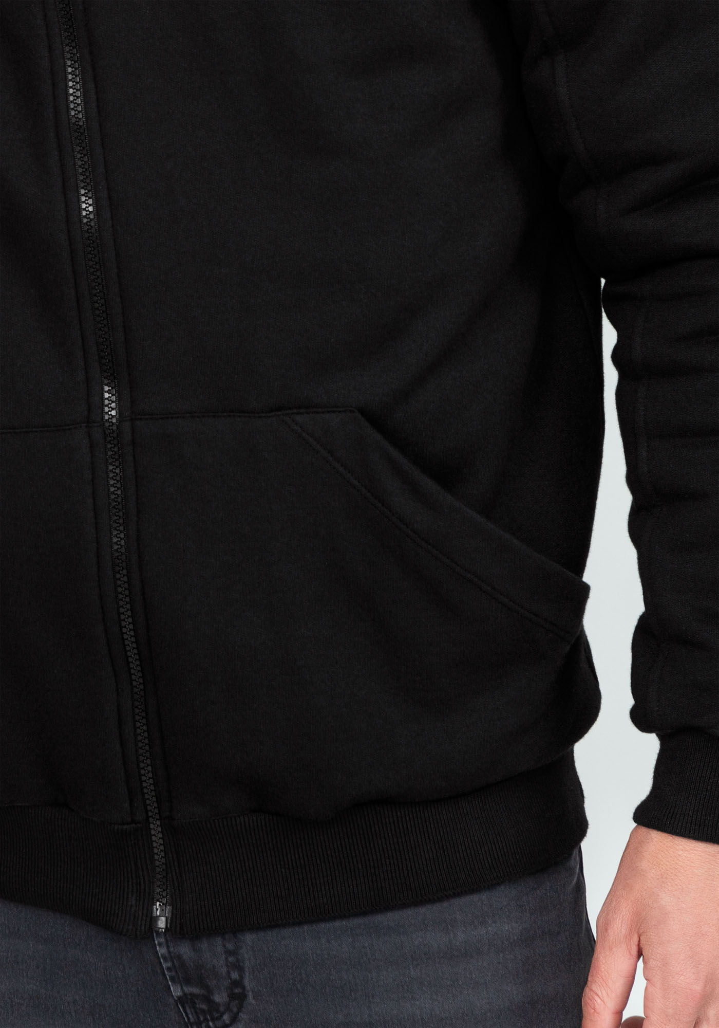 Jaqueta em Moletom com Forro T&eacute;rmico Tal Pai Tal Filho, PRETO REATIVO, large.