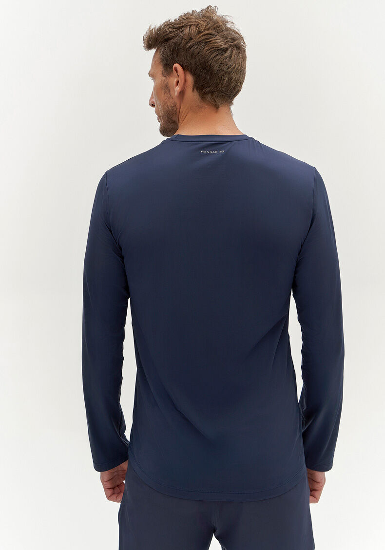 Camiseta De Mangas Longas Masculina Com Prote&ccedil;&atilde;o Solar, MARINHO ACTION, large.