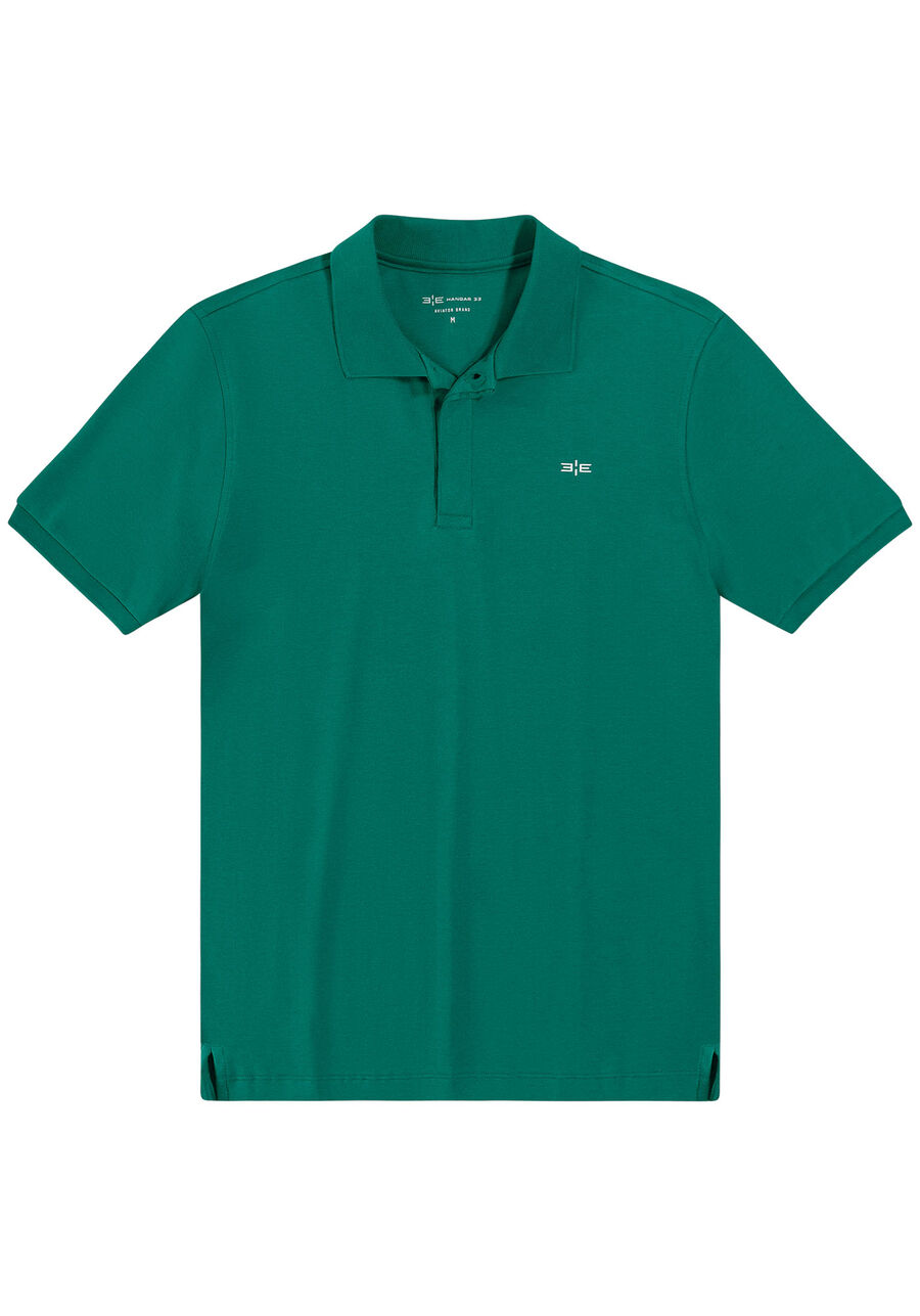 Camisa Polo Masculina em Malha Suedine, VERDE GLIMMER. Camisa Polo Masculina em Malha Suedine, VERDE GLIMMER, large.