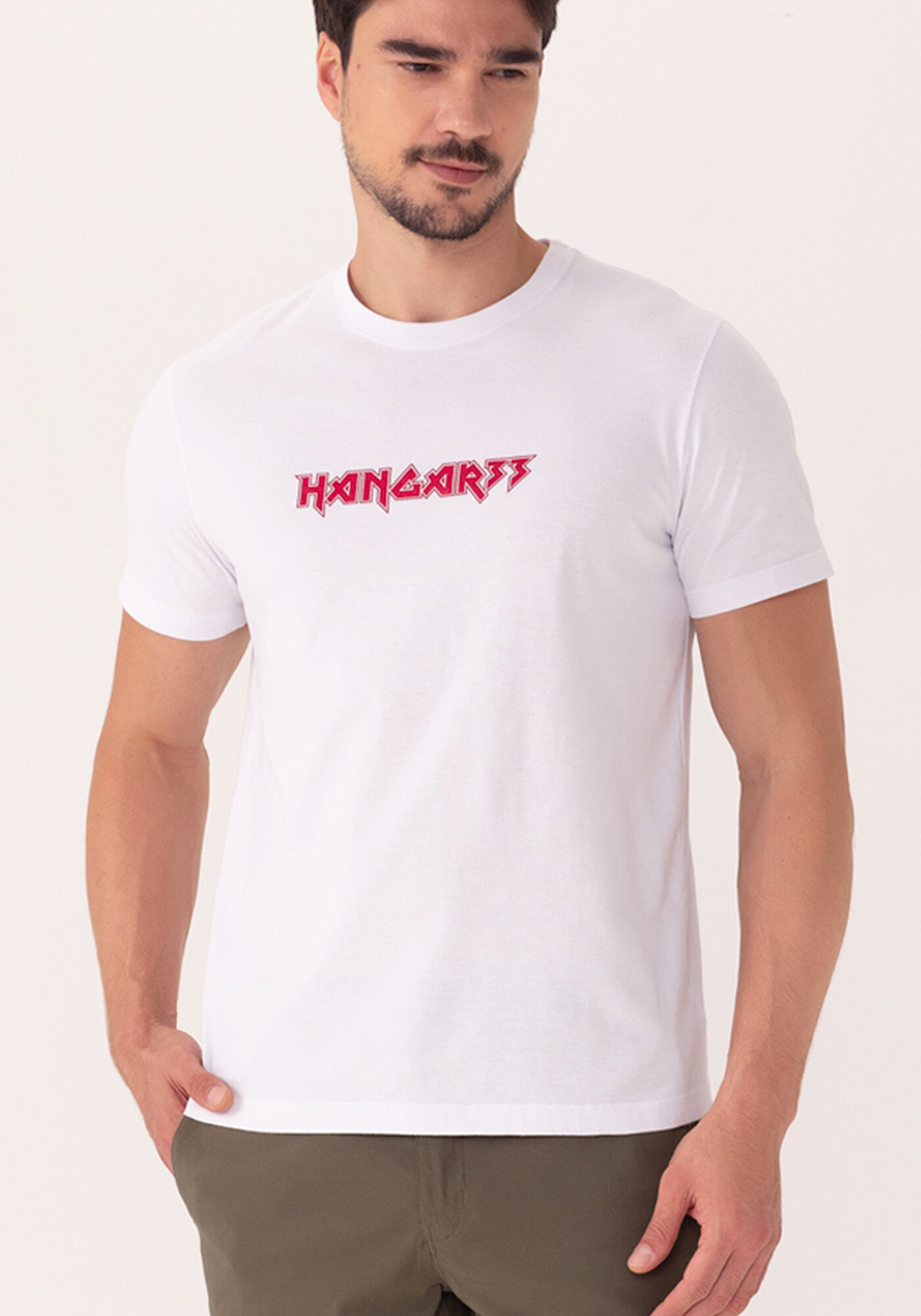 Camiseta Em Meia Malha De Algod&atilde;o Peletizado Com Estampa, BRANCO, large.