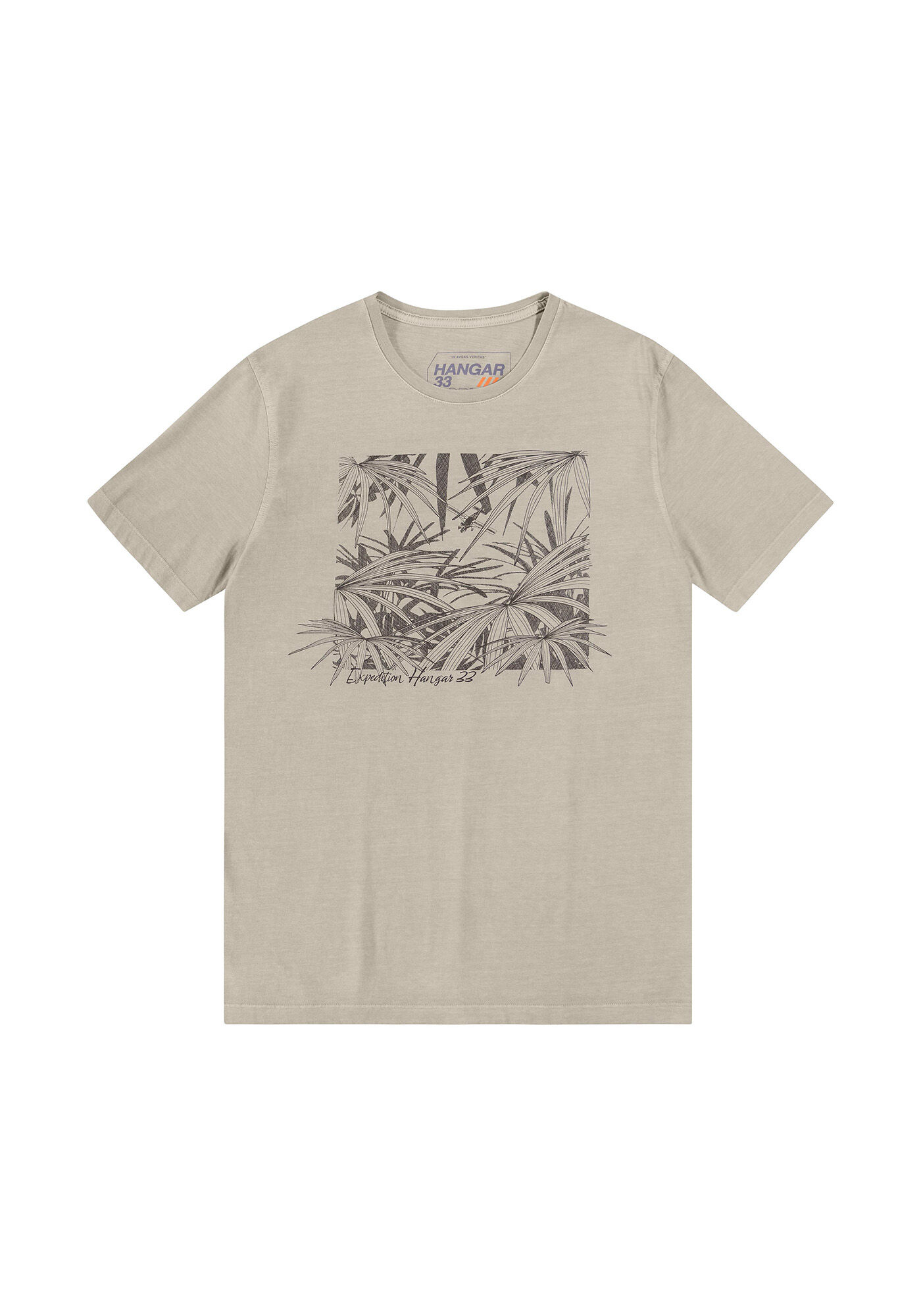 Camiseta Masculina Manga Curta Estampada, BEGE MAJORIS, large.