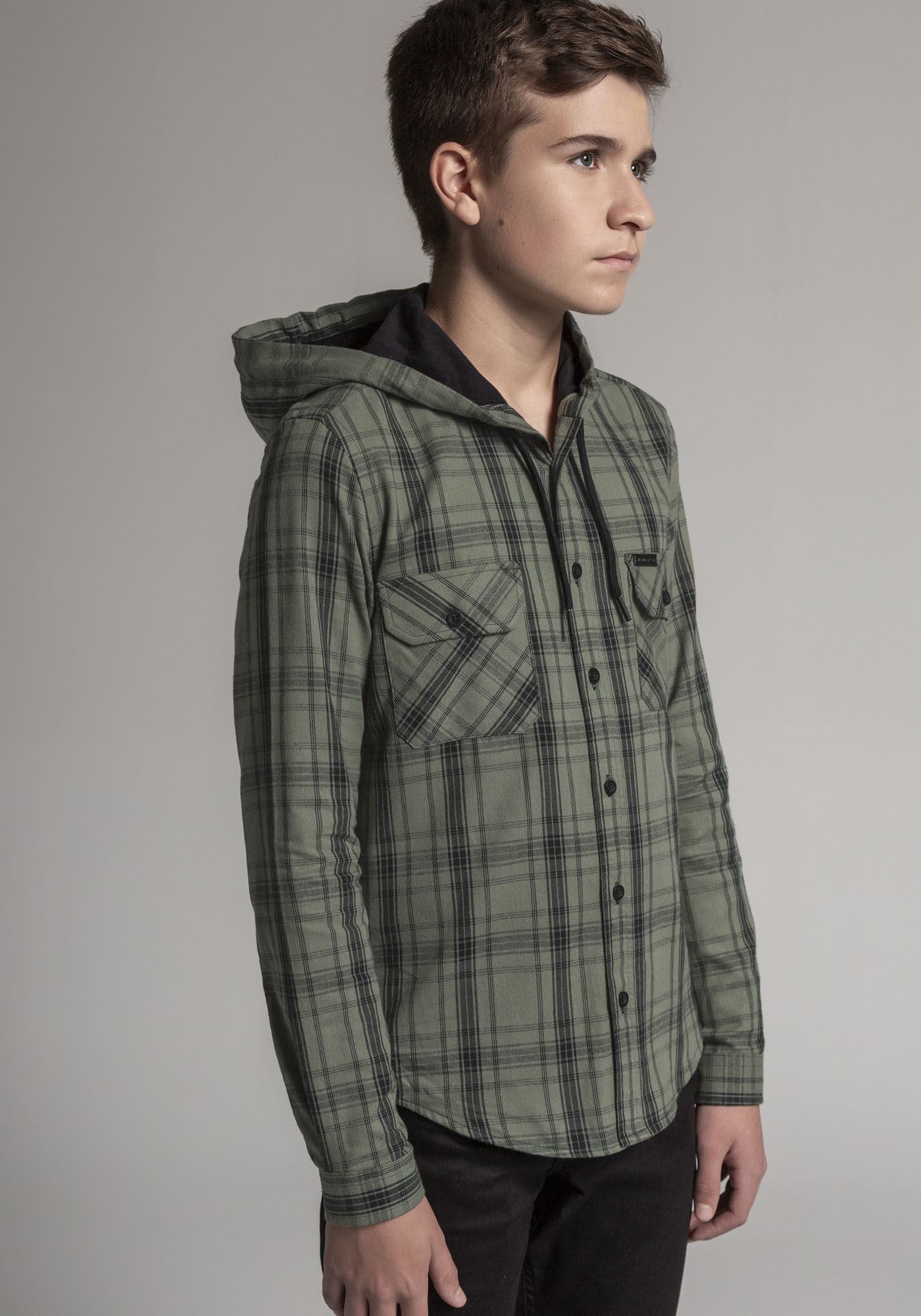 camisa juvenil comfort xadrez, VERDE REIGN, large.