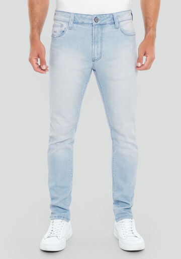 Calça Jeans Masculina Slim Délavé com Elasticidade, JEANS, large.