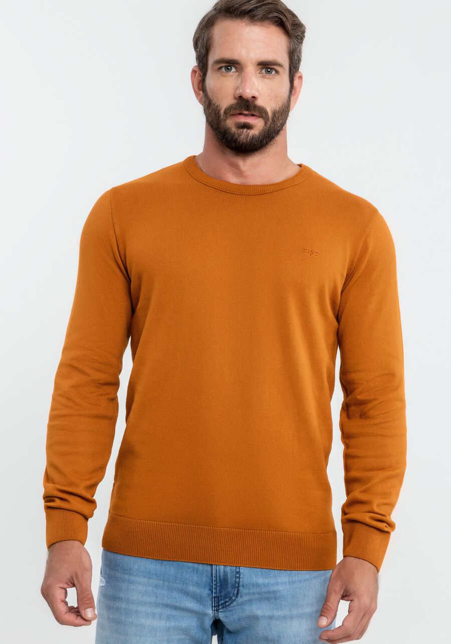 Blusão Masculino em Tricô, MARROM CUMARU. Blusão Masculino em Tricô, MARROM CUMARU, large.