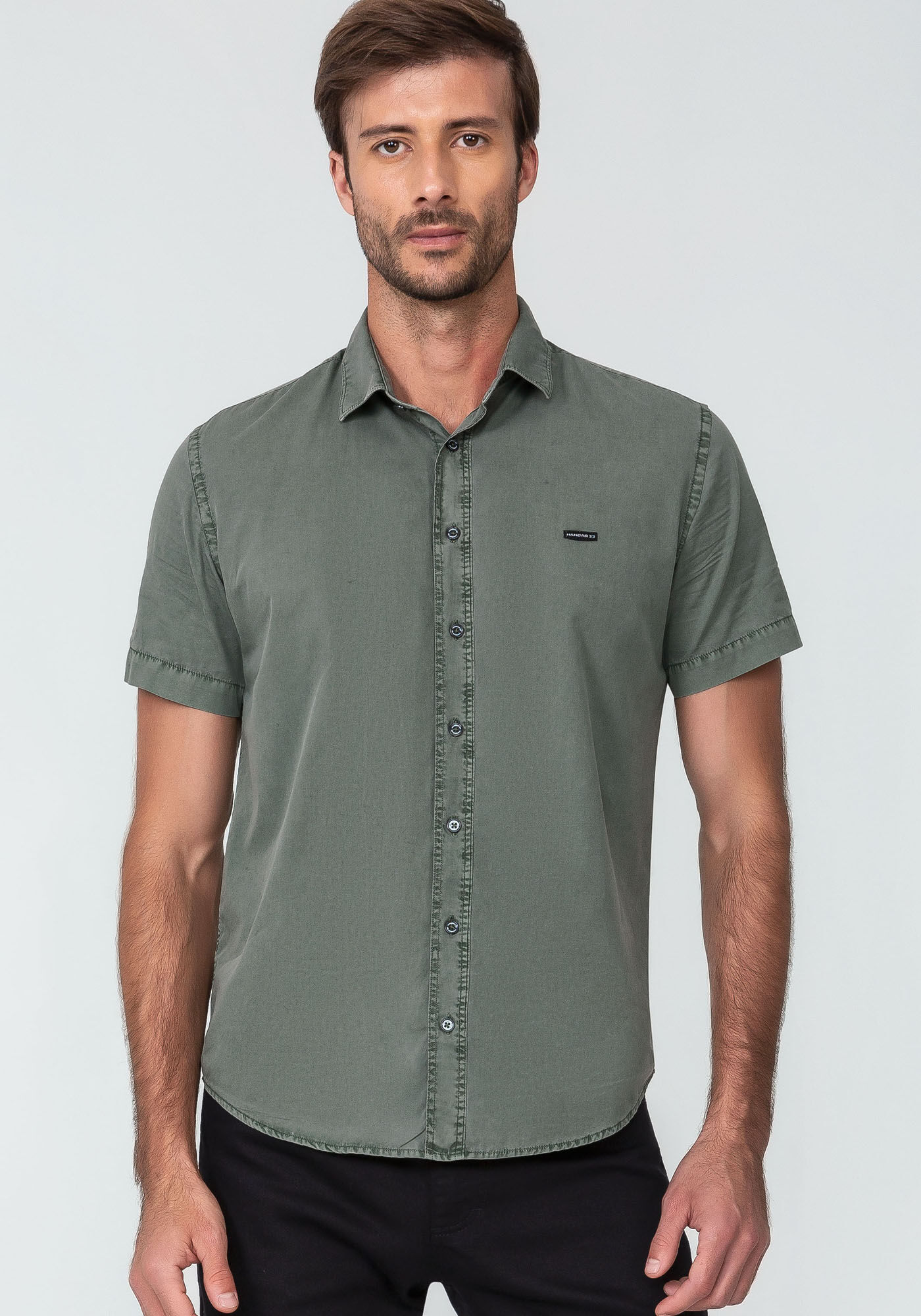 Camisa manga curta slim fit 2025