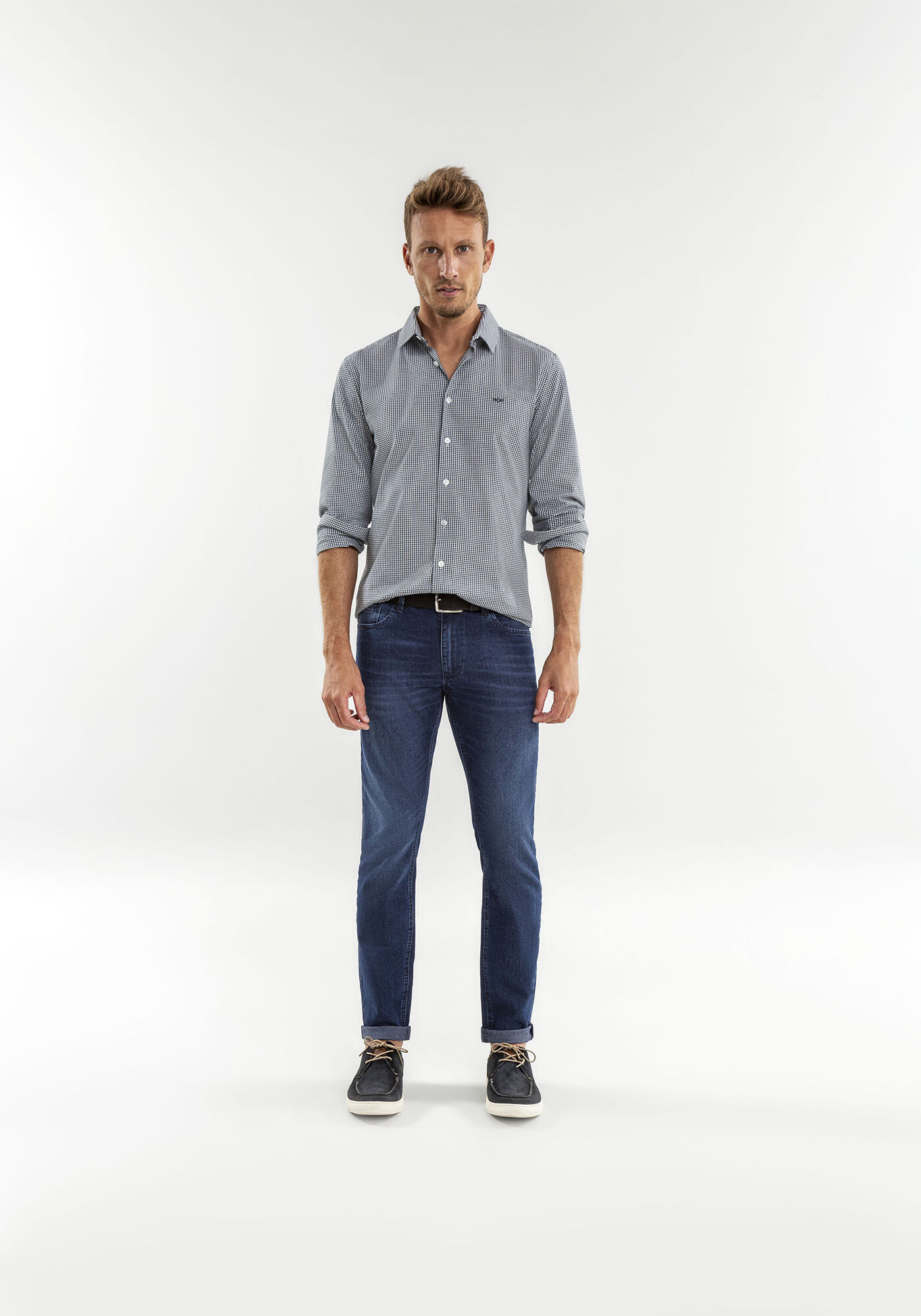 Camisa Masculina Slim Fit Xadrez, , large.