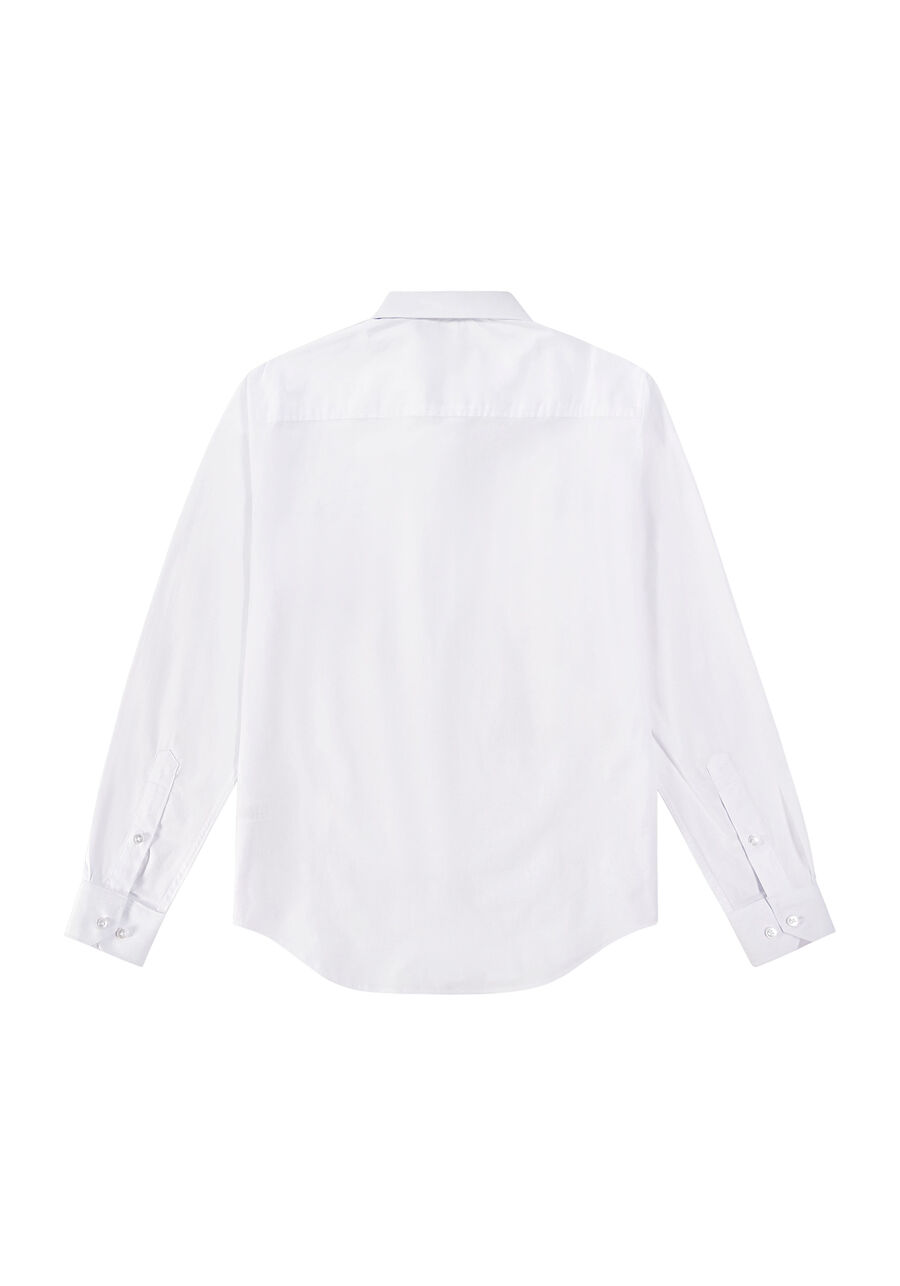 Camisa Manga Longa Slim Fit com Bolso, BRANCO. Camisa Manga Longa Slim Fit com Bolso, BRANCO, large.