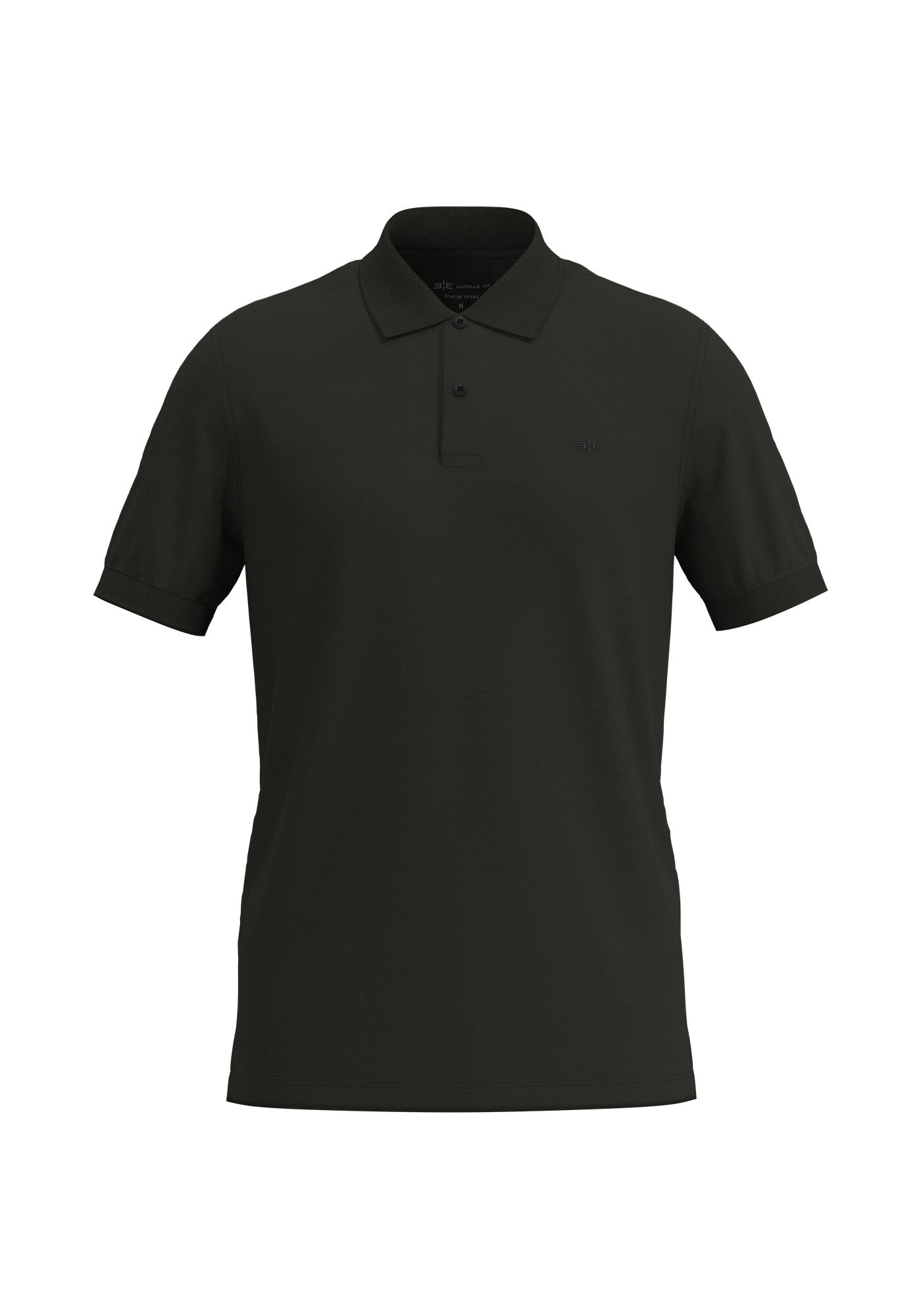 Camisa Polo De Mangas Curtas Colors Em Malha Mercerizada, PRETO REATIVO, large.