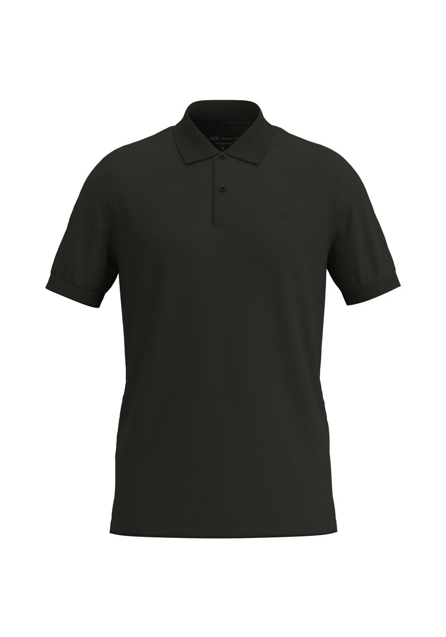 Camisa Polo De Mangas Curtas Colors Em Malha Mercerizada, PRETO REATIVO. Camisa Polo De Mangas Curtas Colors Em Malha Mercerizada, PRETO REATIVO, large.