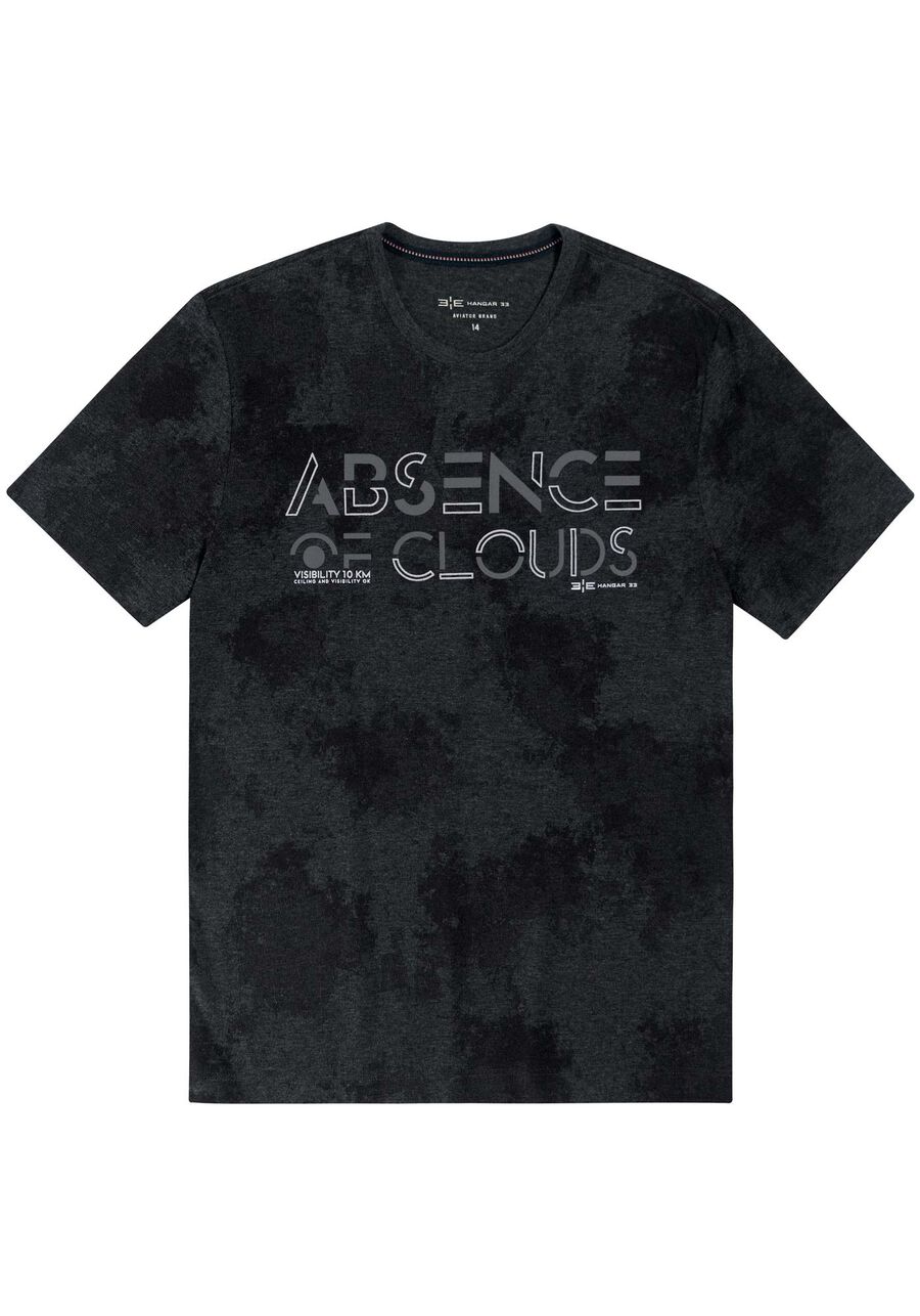 Camiseta em Malha Estampada Juvenil, MAPA PRETO. Camiseta em Malha Estampada Juvenil, MAPA PRETO, large.