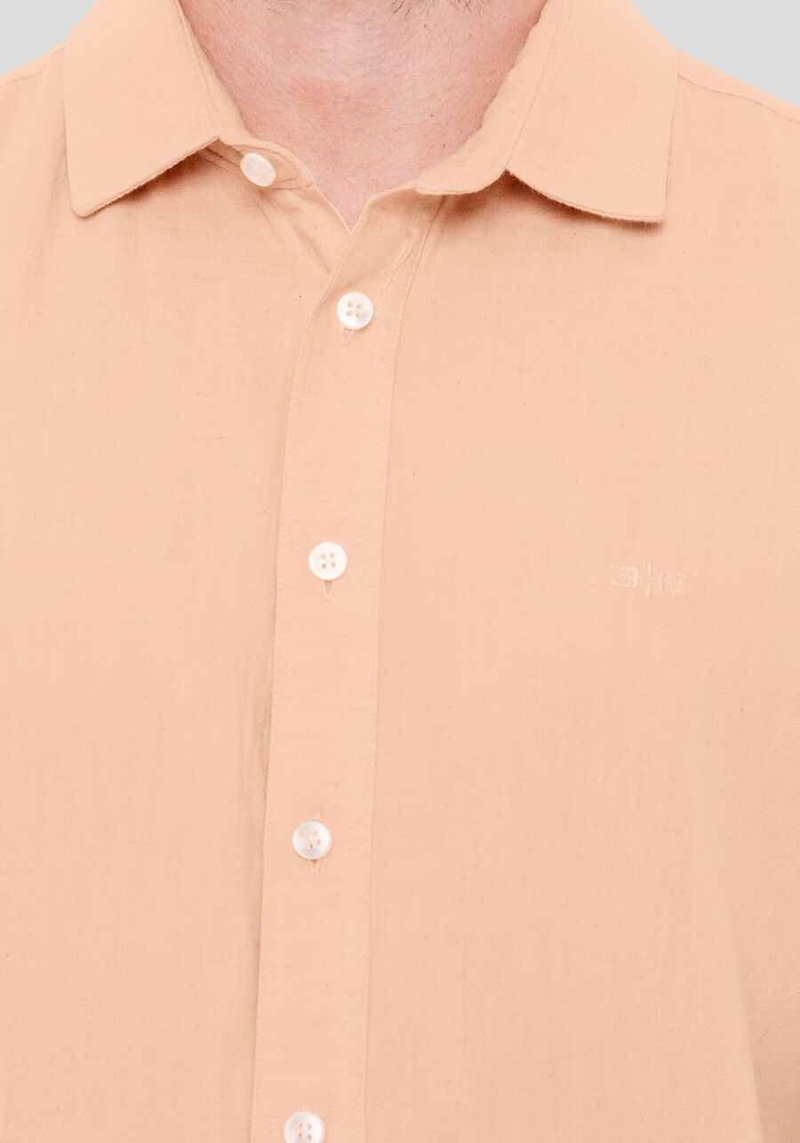 Camisa Manga Curta Masculina em Linho, SALMAO SENSACAO. Camisa Manga Curta Masculina em Linho, SALMAO SENSACAO, large.