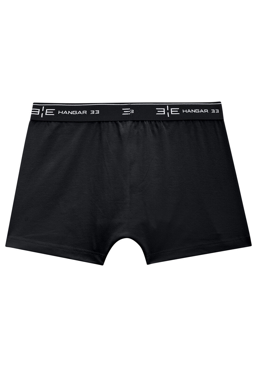 Cueca Boxer Masculina em Algodão com Elástico, PRETO REATIVO, large.