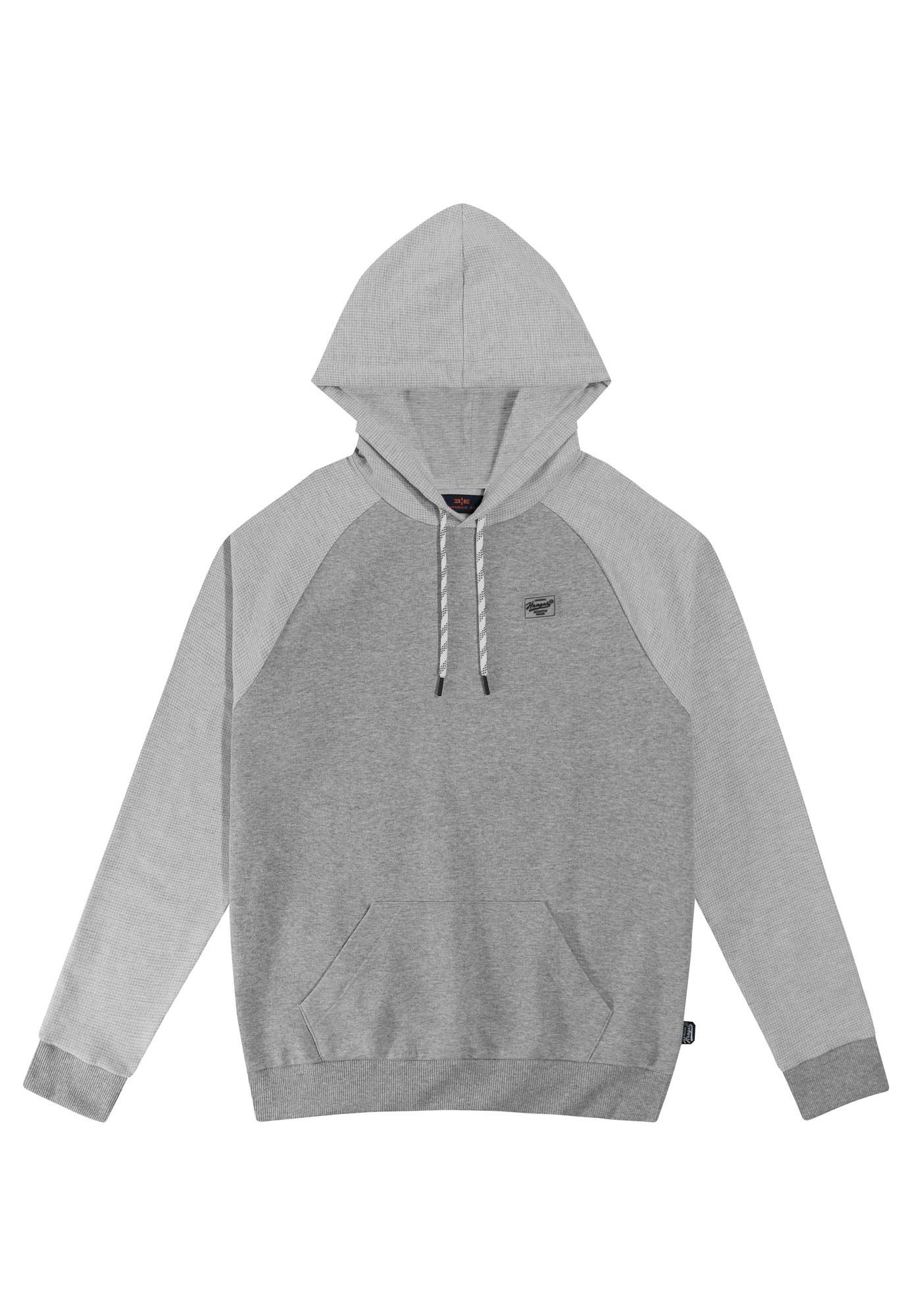 Blus&atilde;o em Moletom com Mangas Longas Pied Poule Juvenil, MESCLA MEDIO, large.