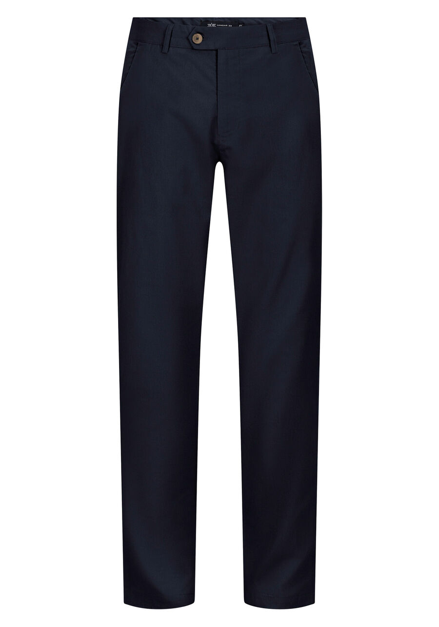 Calça Com Bolsos Em Tecido Plano Com Linho, MARINHO IMPERIO. Calça Com Bolsos Em Tecido Plano Com Linho, MARINHO IMPERIO, large.