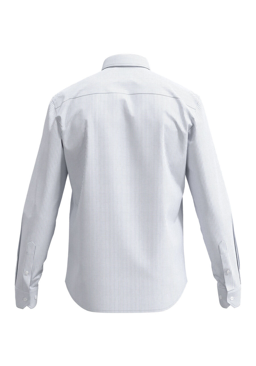 Camisa Slim Fit Em Tecido De Algodão Mercerizado, AZUL BRUMA. Camisa Slim Fit Em Tecido De Algodão Mercerizado, AZUL BRUMA, large.