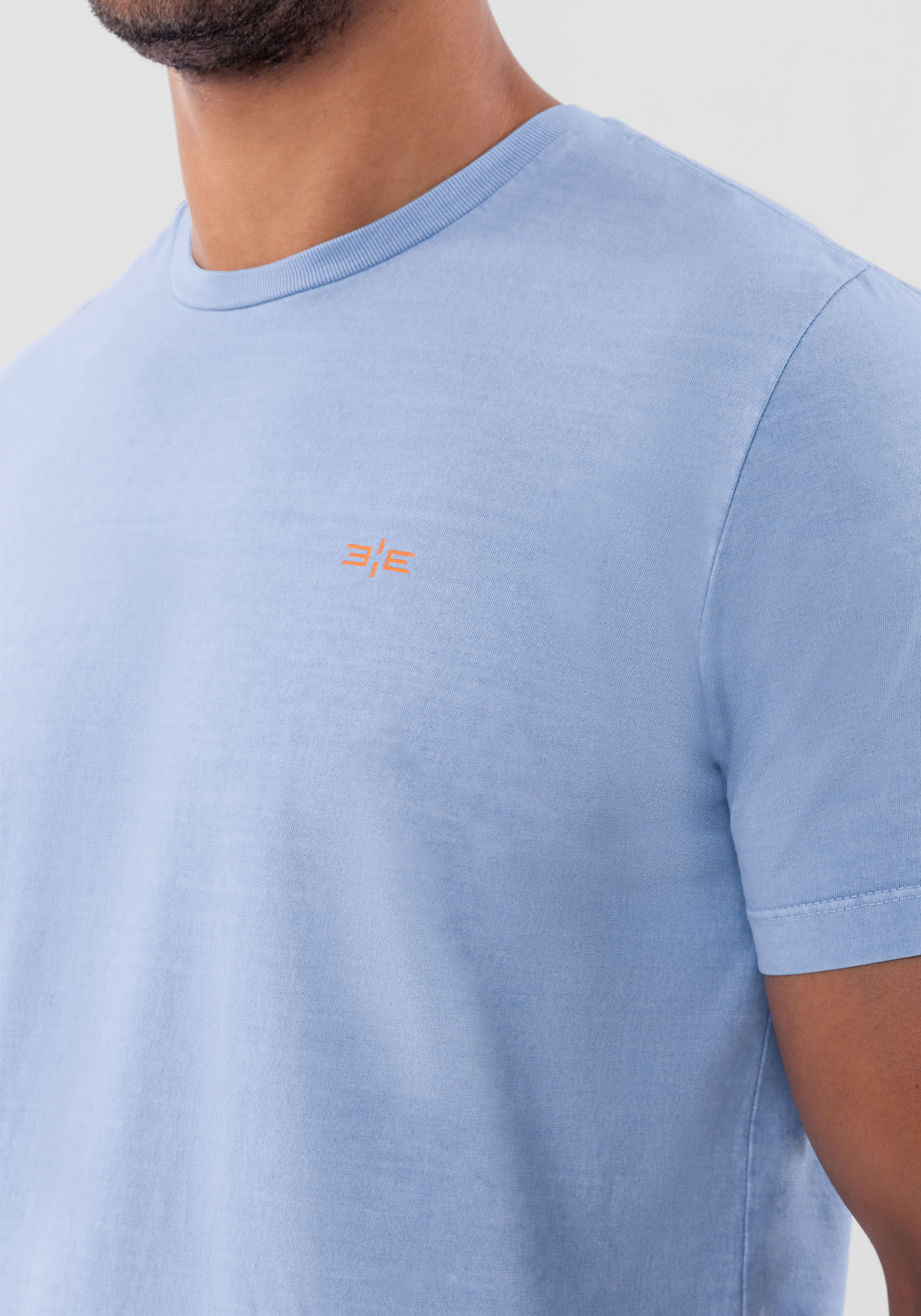 Camiseta Masculina Manga Curta com Efeito Estonado, AZUL BRUMA, large.