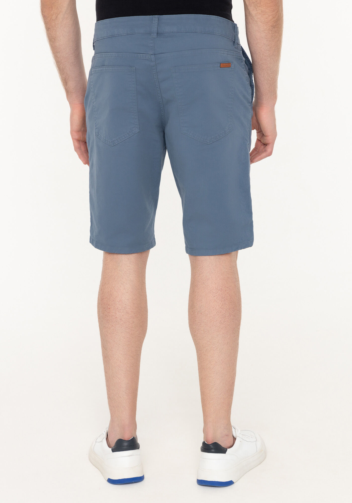 Bermuda Reta Radial Em Sarja Com Elastano, AZUL SEED, large.