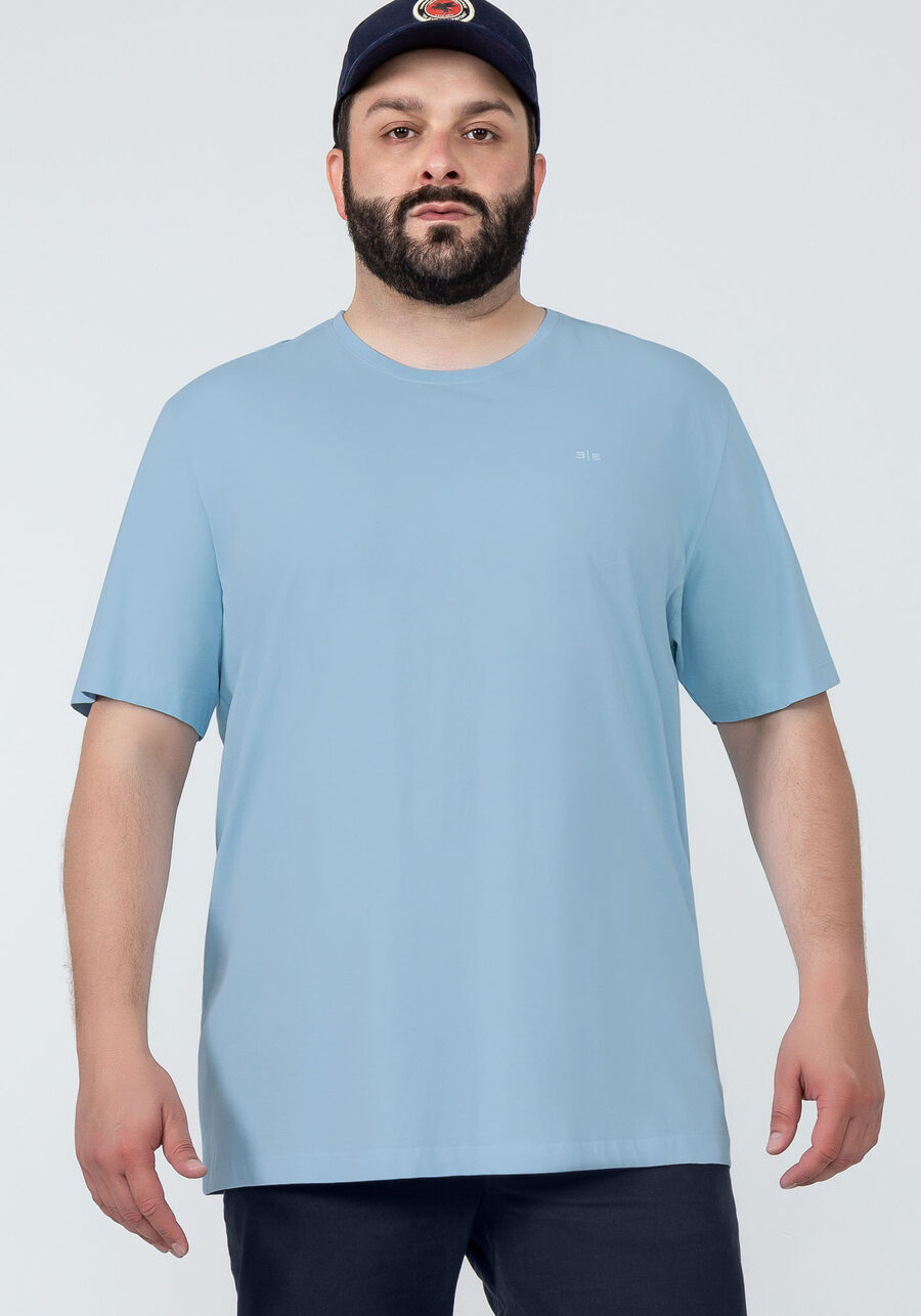 Camiseta Masculina em Malha Clássica Big & Tall, 3571 AZUL, large.