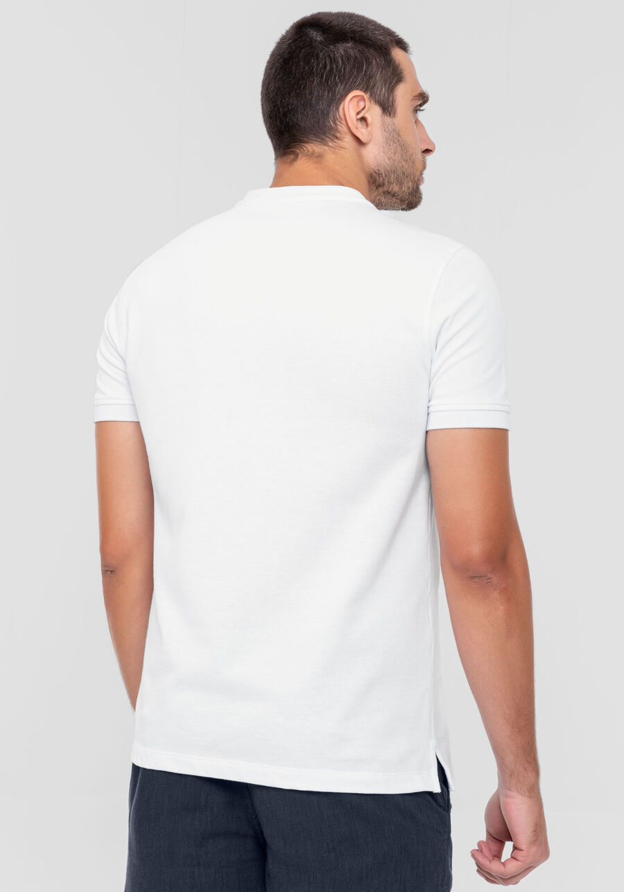 Camisa Gola Padre Masculina em Malha Piquet, BRANCO. Camisa Gola Padre Masculina em Malha Piquet, BRANCO, large.