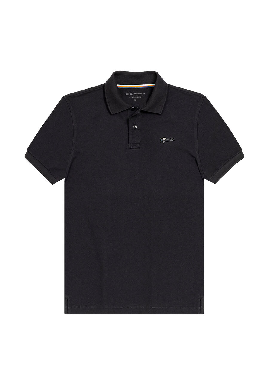 Camisa Polo Masculina Piquet Algodão Pima, PRETO ALBATROS. Camisa Polo Masculina Piquet Algodão Pima, PRETO ALBATROS, large.