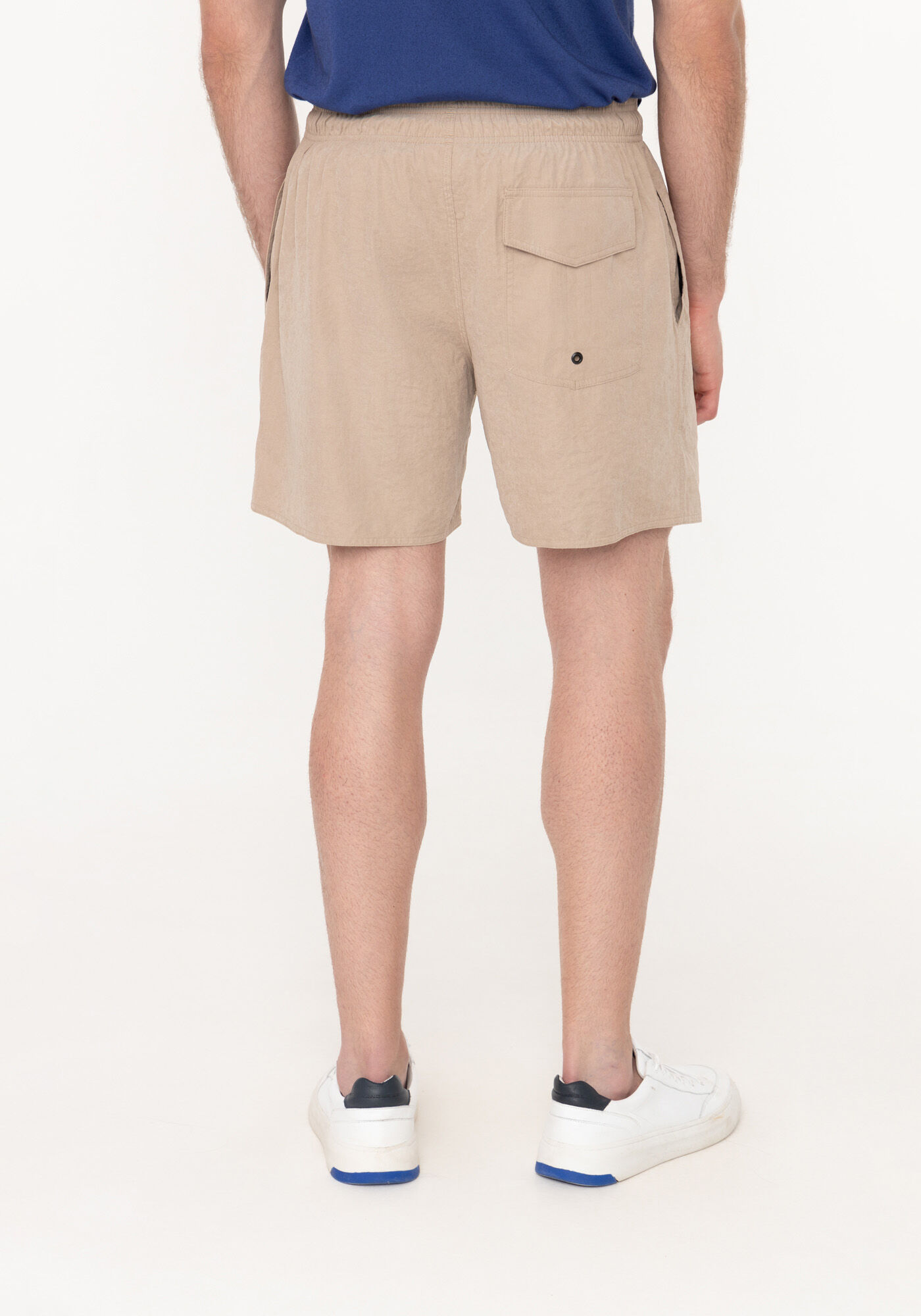 Shorts Com C&oacute;s El&aacute;stico E Bolsos, BEGE FUSION, large.