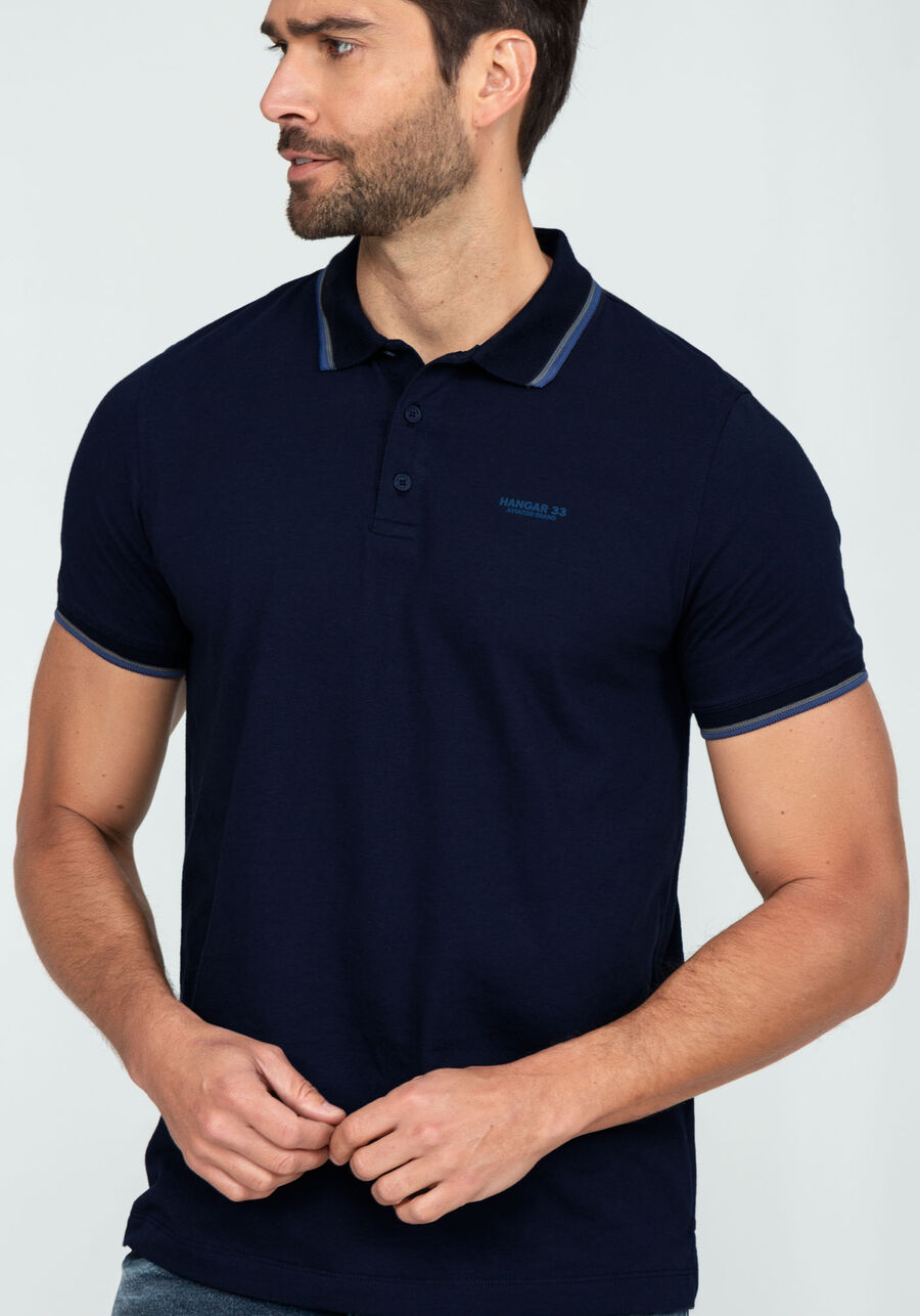 Camisa Polo Com Retilínea, MARINHO IMPERIO. Camisa Polo Com Retilínea, MARINHO IMPERIO, large.