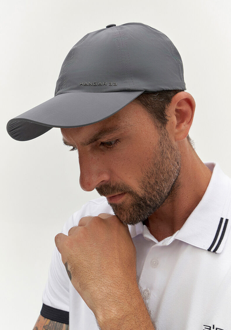 Bon&eacute; Masculino em Poliamida Dad Hat, CINZA, large.