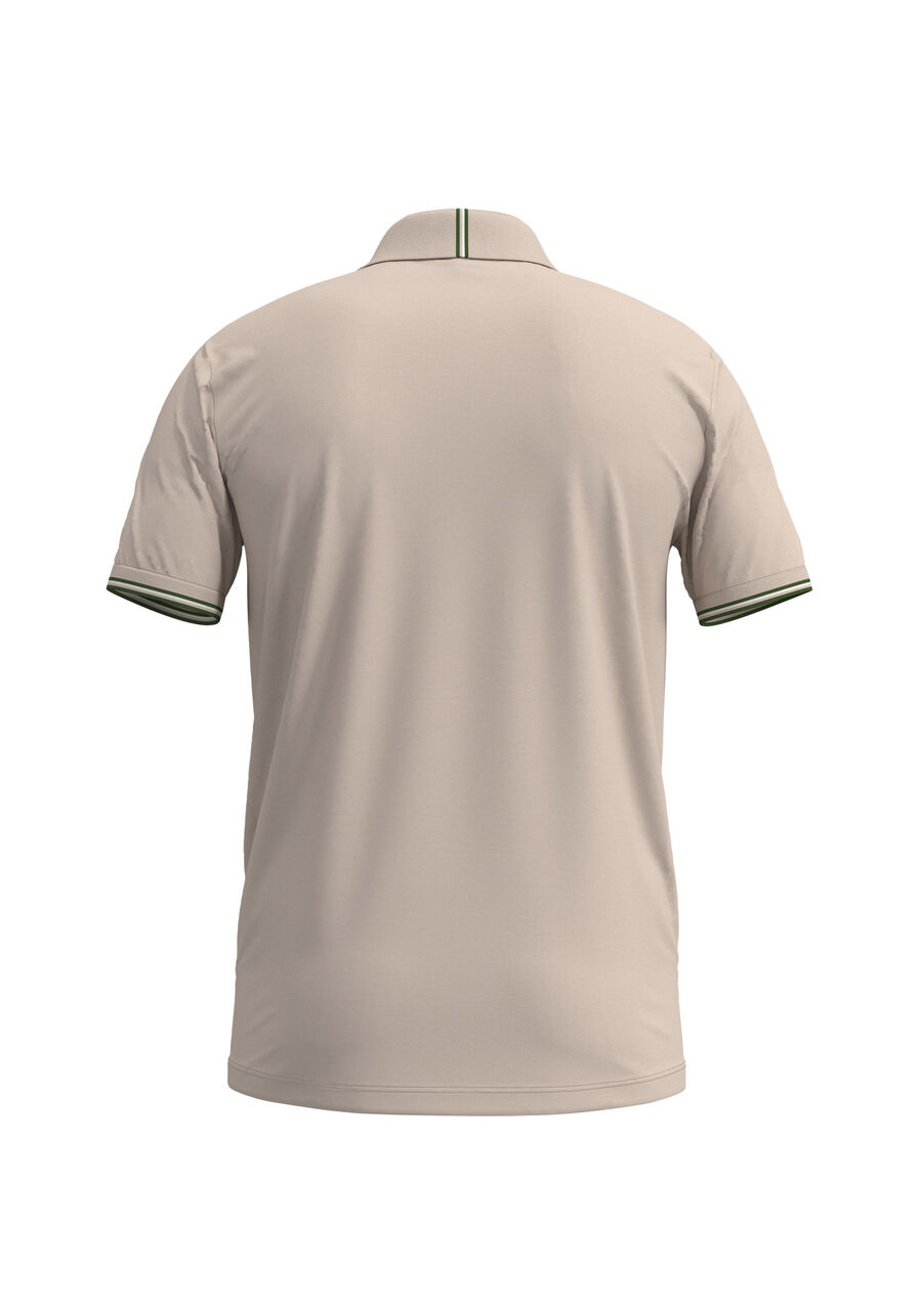 Camisa De Mangas Curtas Com Gola Polo Em Malha Piquet, BEGE SILVERSTONE. Camisa De Mangas Curtas Com Gola Polo Em Malha Piquet, BEGE SILVERSTONE, large.