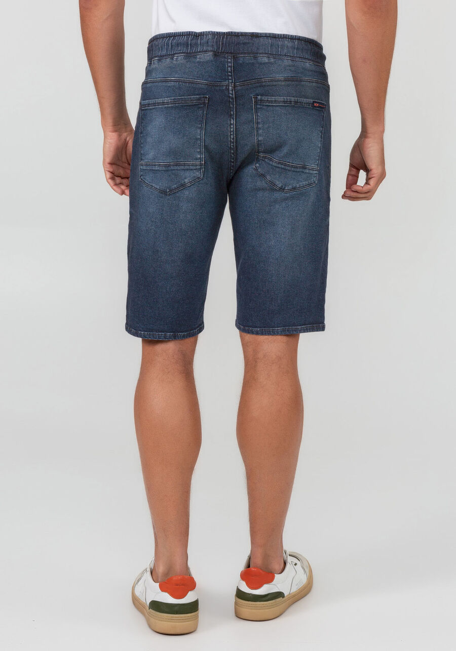 Bermuda Jeans Masculina com Cadarço, JEANS, large.